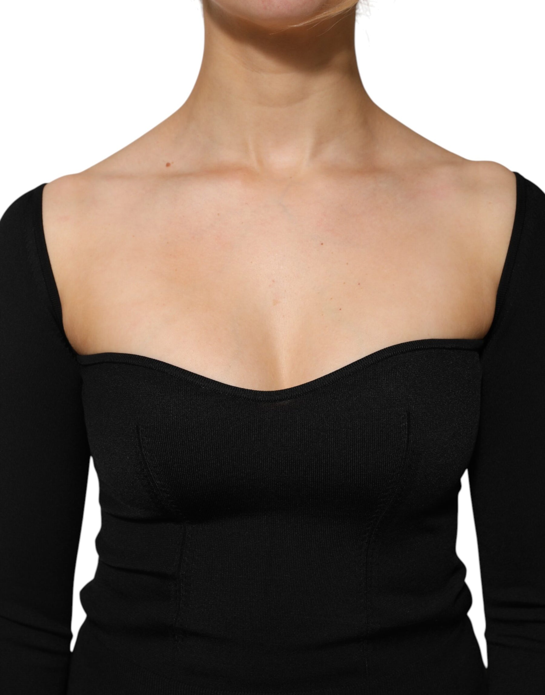 Dolce & Gabbana Black Viscose Long Sleeve Pullover Blouse Top | Regal Royce