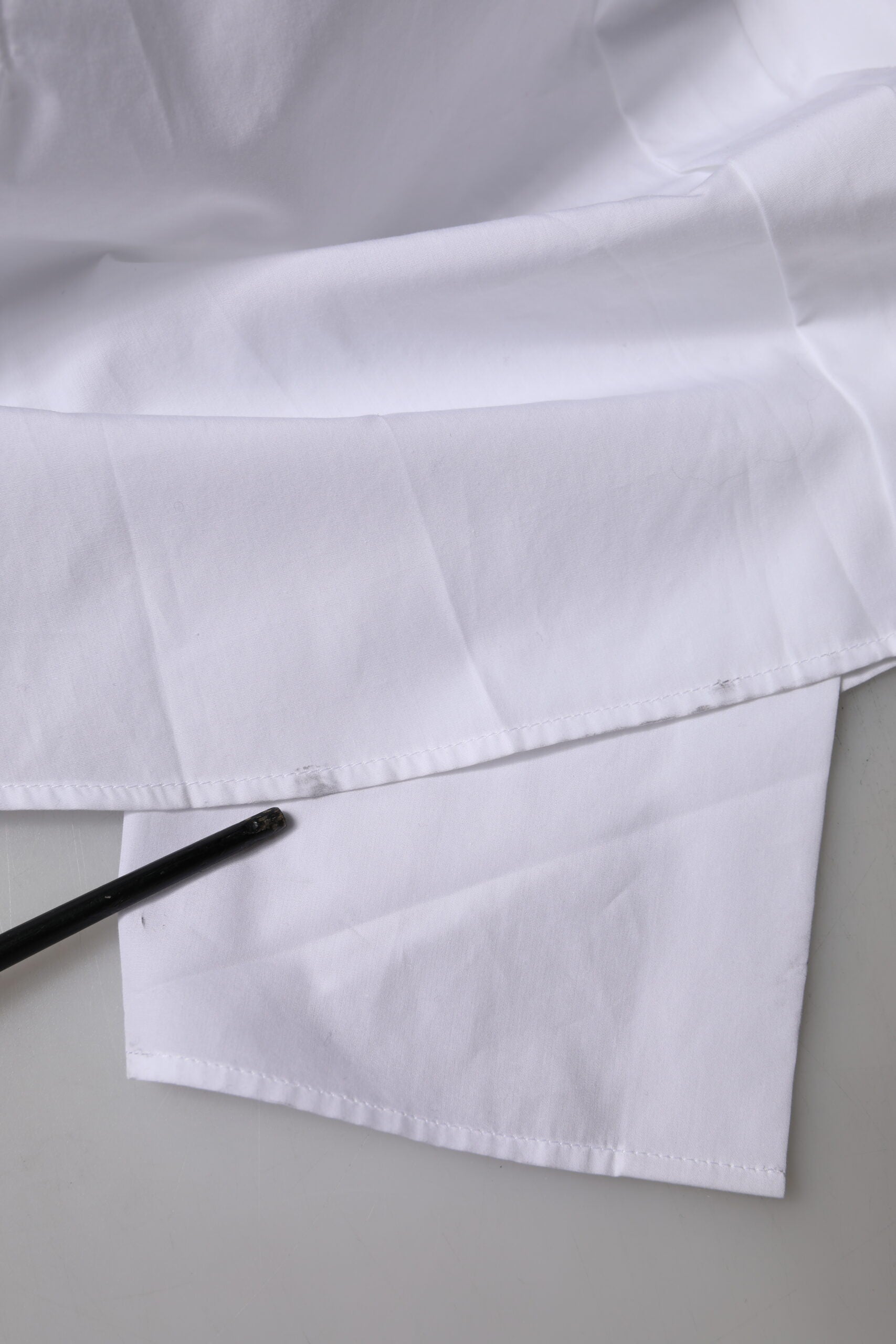 Dolce & Gabbana White Cotton Collared Short Sleeves Top | Regal Royce