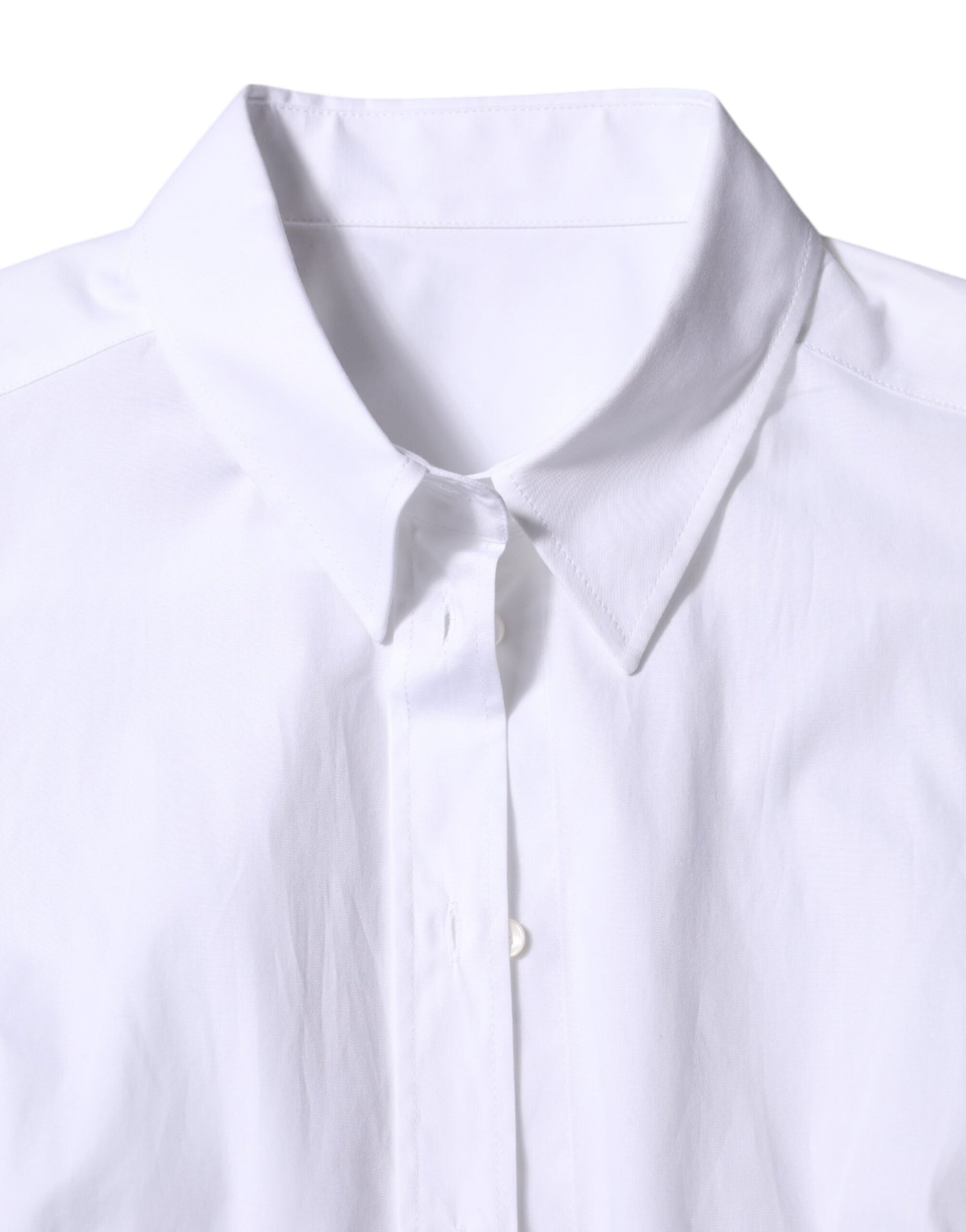 Dolce & Gabbana White Cotton Collared Long Sleeves Shirt Top | Regal Royce