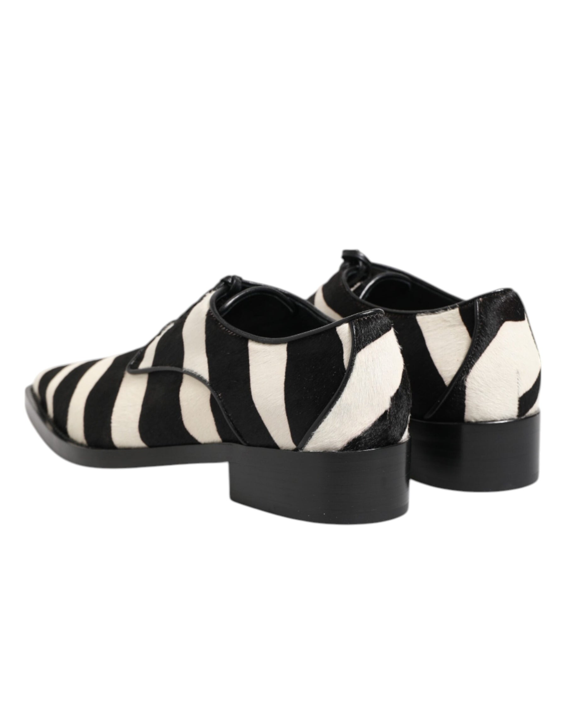 Dolce & Gabbana Black White Zebra Pony Fur Dress Shoes | Regal Royce