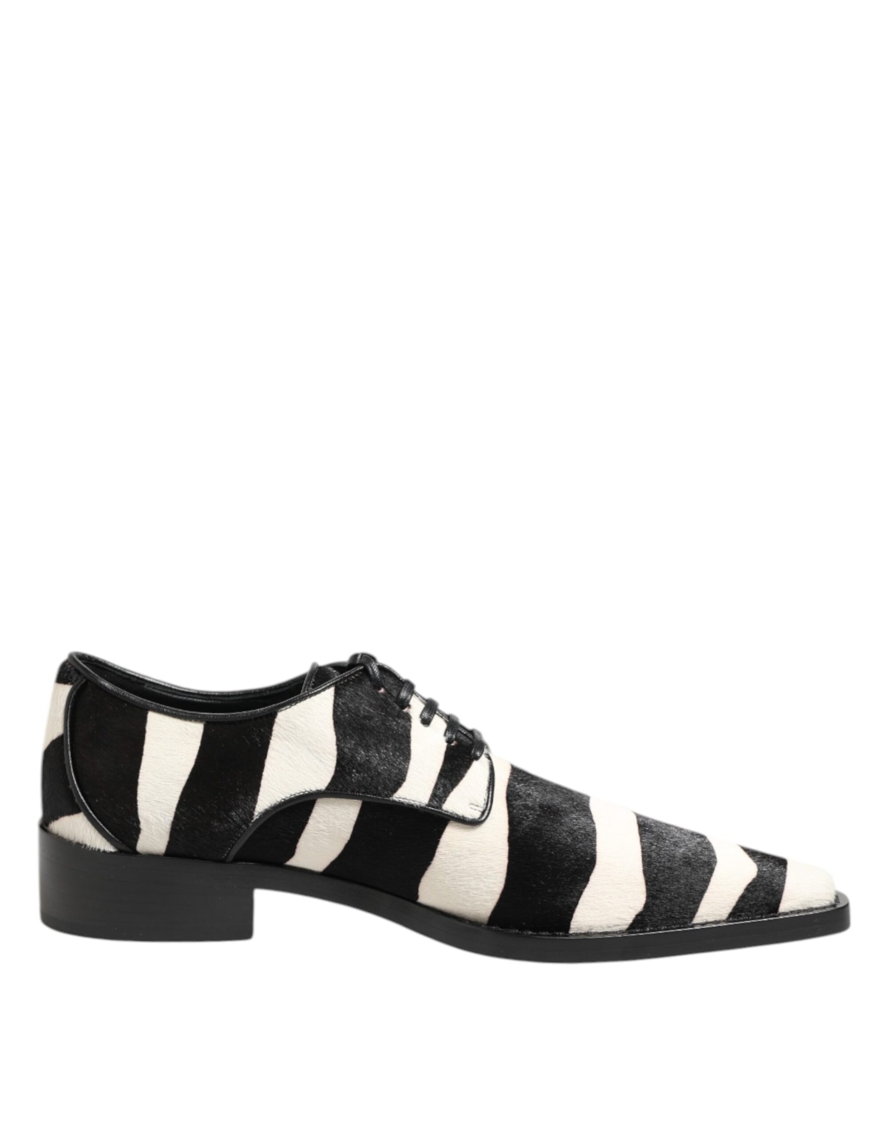 Dolce & Gabbana Black White Zebra Pony Fur Dress Shoes | Regal Royce