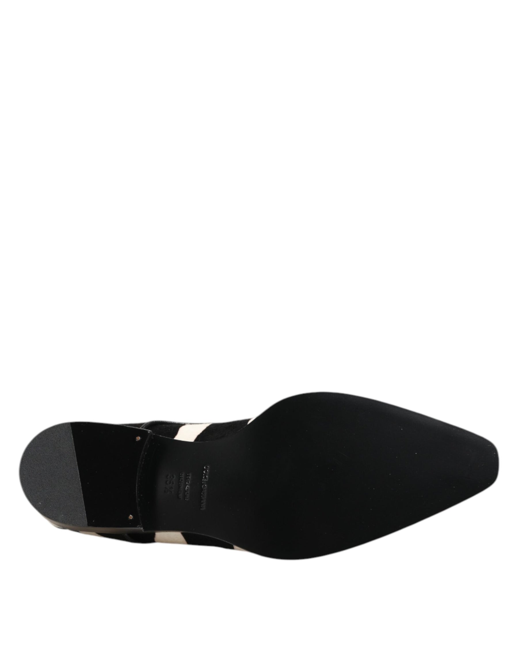 Dolce & Gabbana Black White Zebra Pony Fur Dress Shoes | Regal Royce