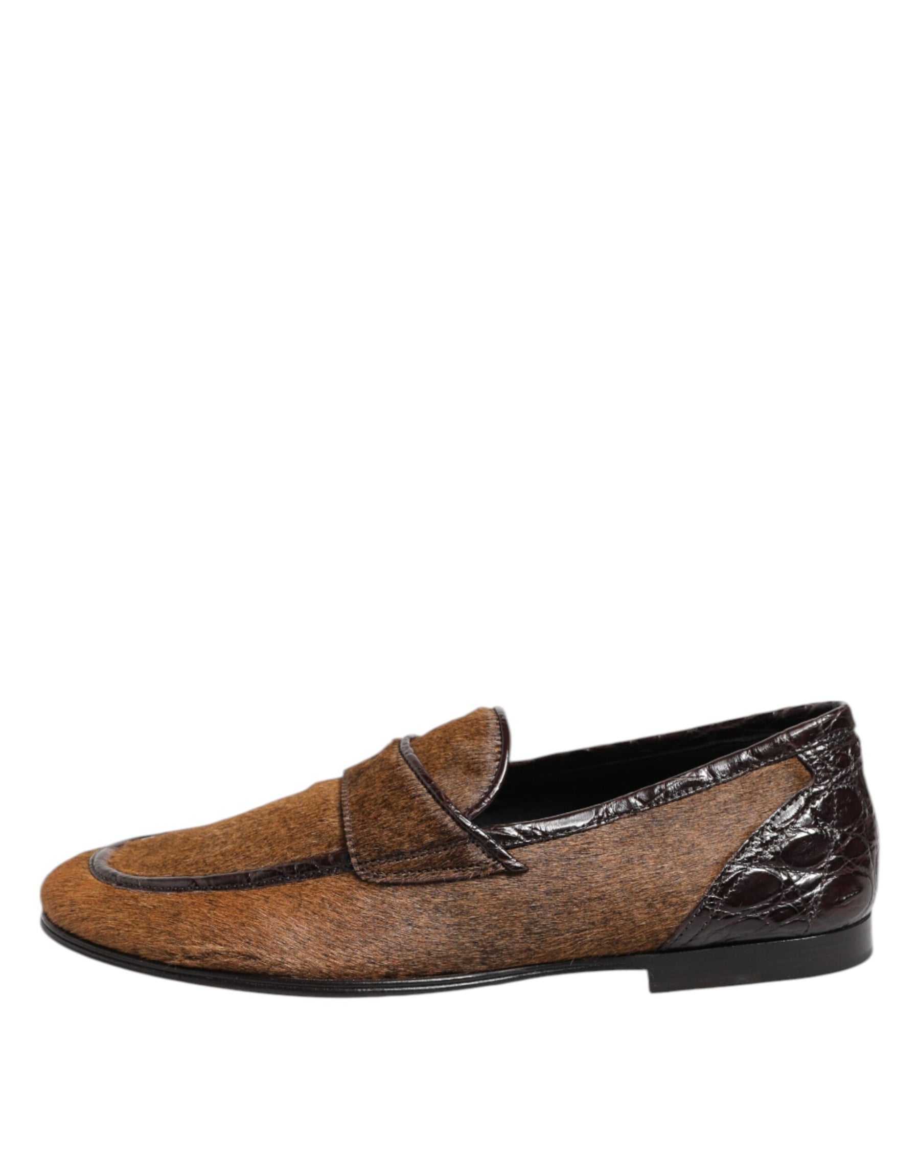 Dolce & Gabbana Brown Loafers Leather Slip On Men Dress Shoes | Regal Royce