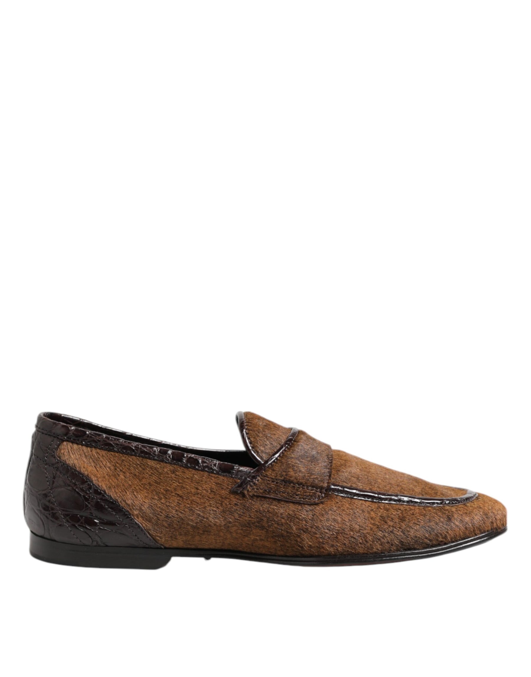 Dolce & Gabbana Brown Loafers Leather Slip On Men Dress Shoes | Regal Royce