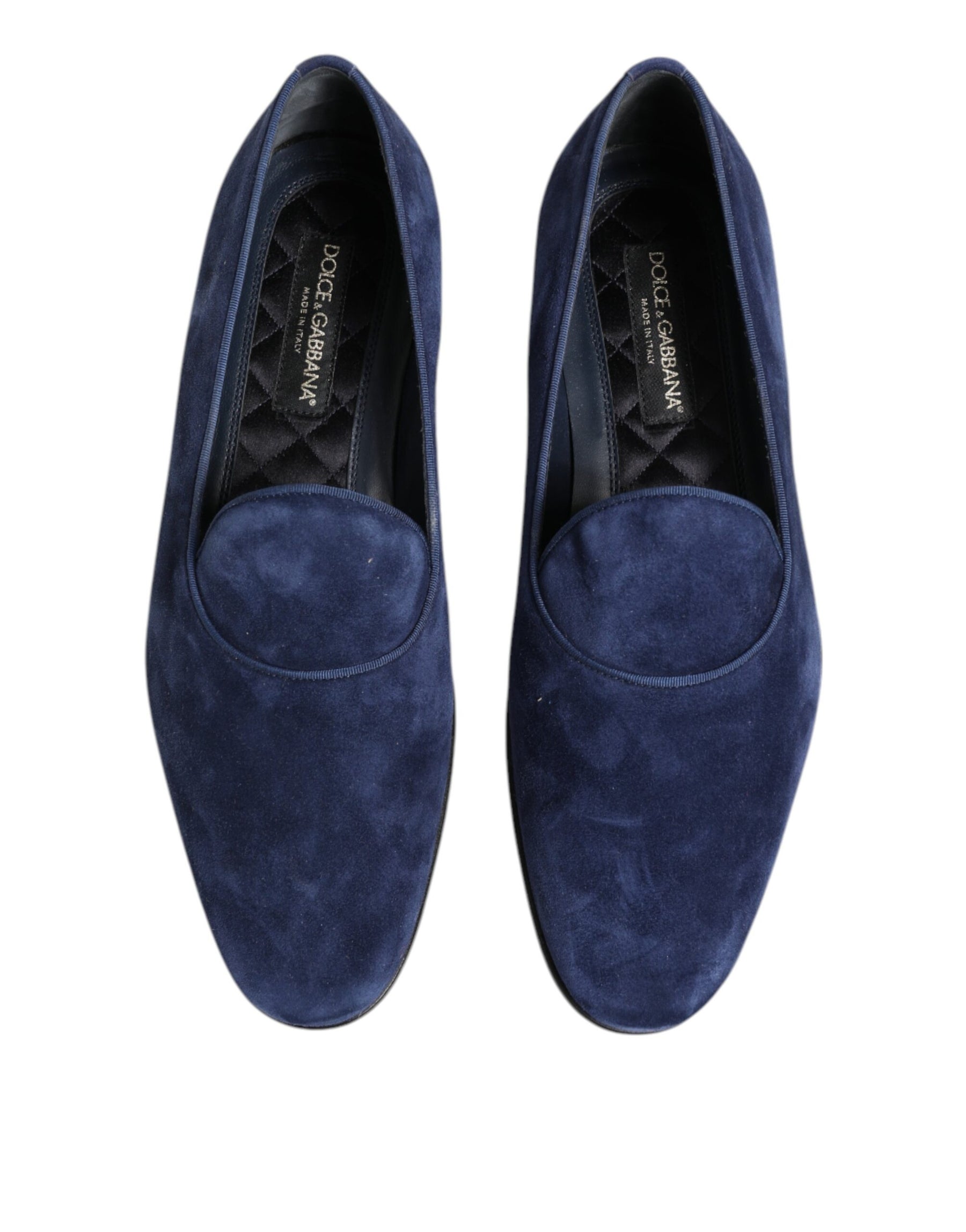 Dolce & Gabbana Blue Velvet DG Logo Loafers Formal Shoes | Regal Royce