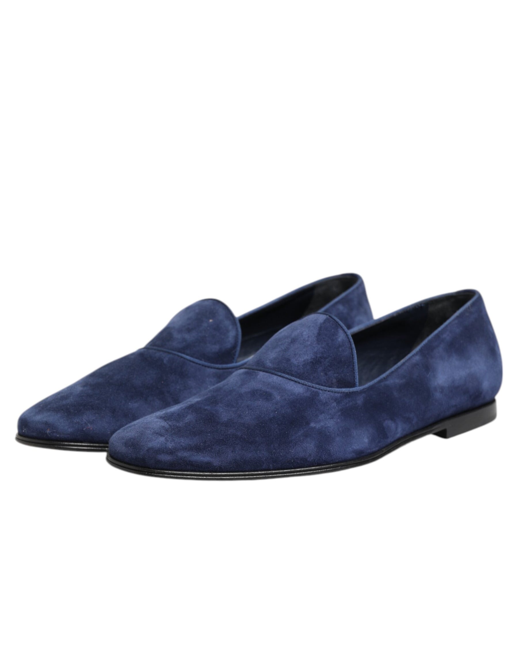 Dolce & Gabbana Blue Velvet DG Logo Loafers Formal Shoes | Regal Royce