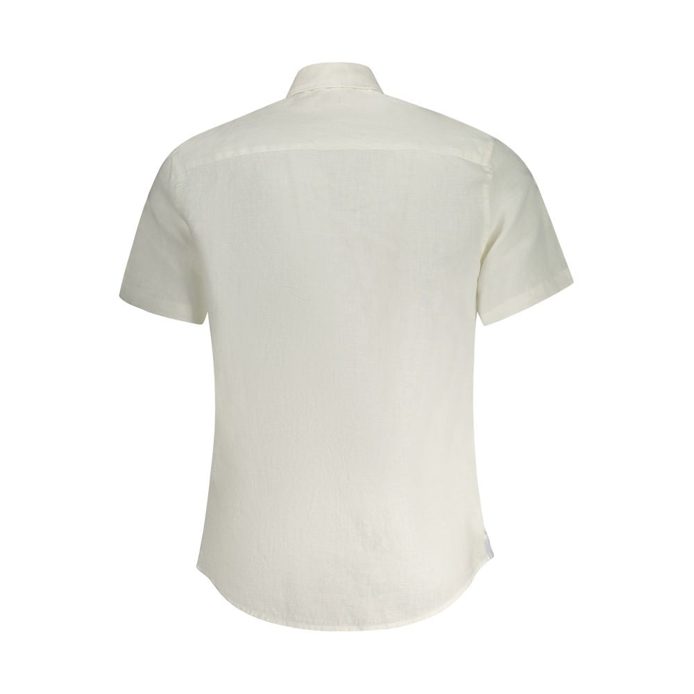 North Sails White Linen Men Shirt | Regal Royce