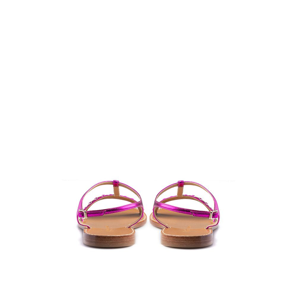 Salvatore Ferragamo Purple Leather Flat Sandals | Regal Royce