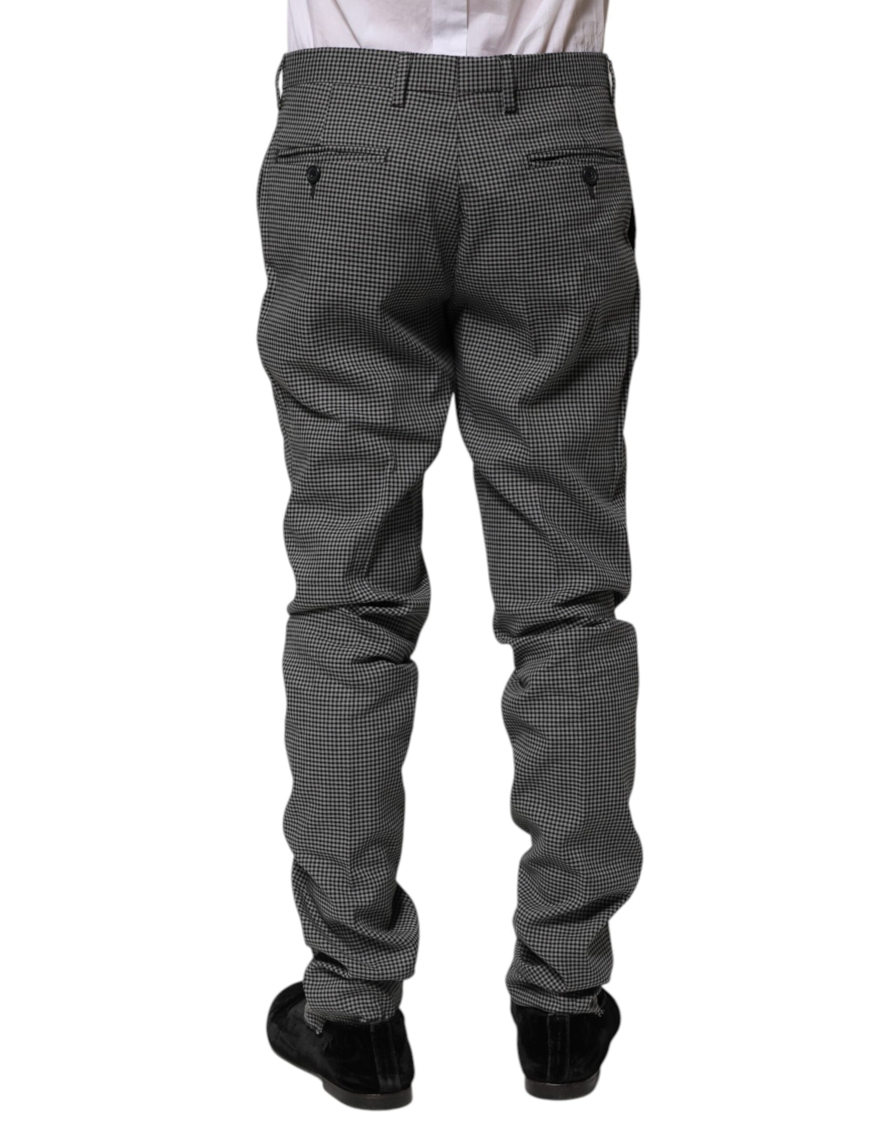 BENCIVENGA Black White Checkered Tapered Dress Pants | Regal Royce