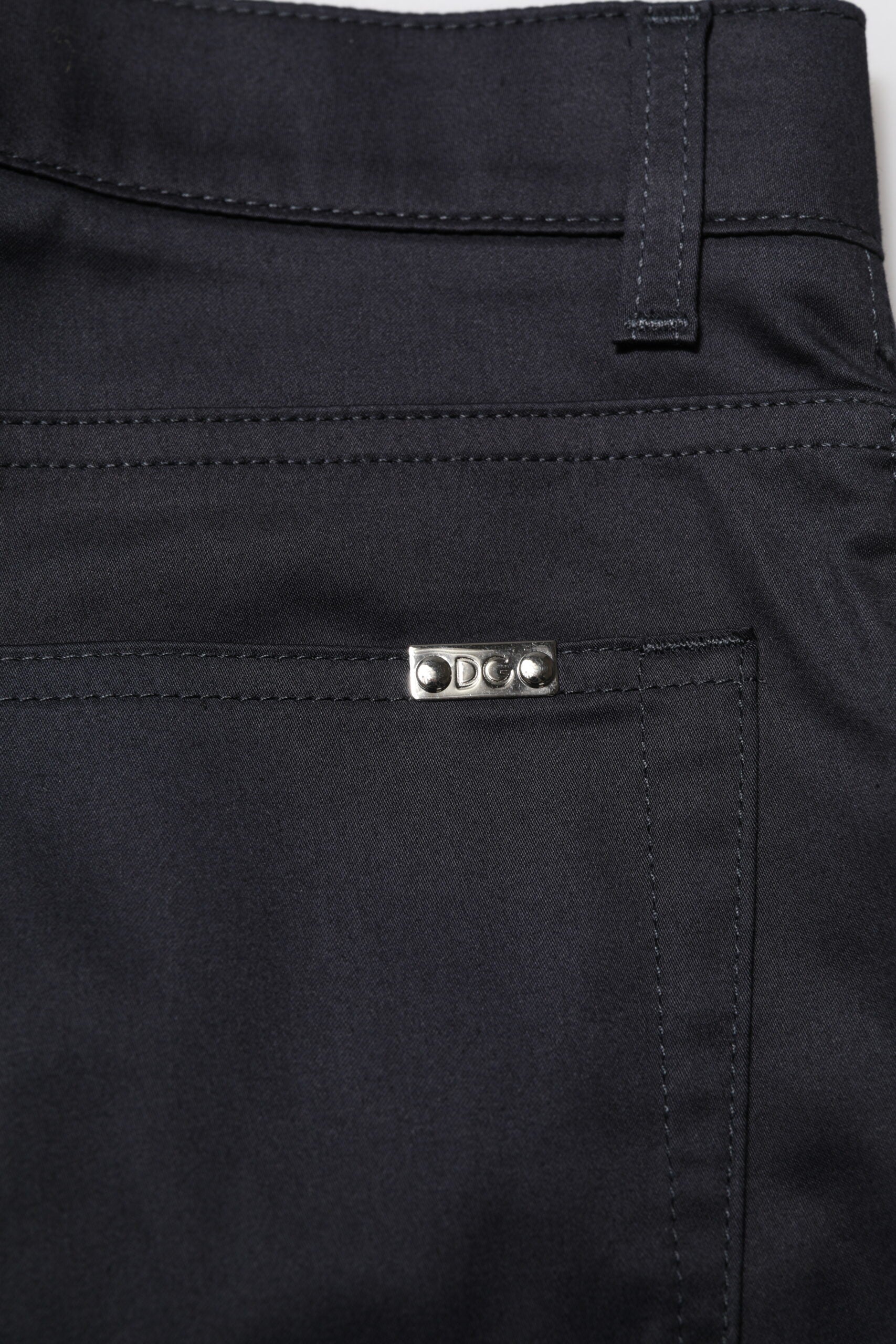 Dolce & Gabbana Black Cotton Skinny Mid Waist Pants | Regal Royce