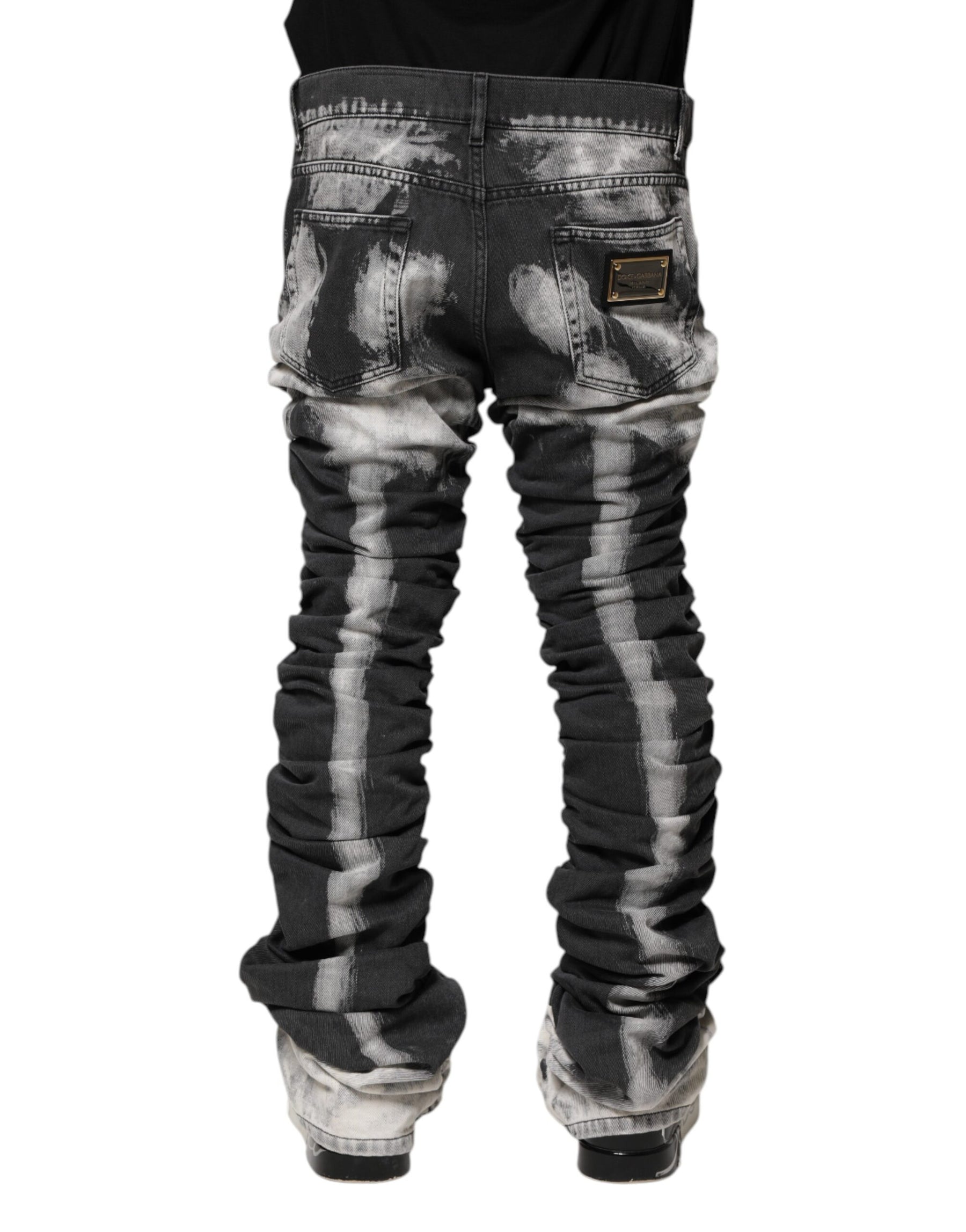 Dolce & Gabbana Black Tie Dye Straight Denim Jeans | Regal Royce