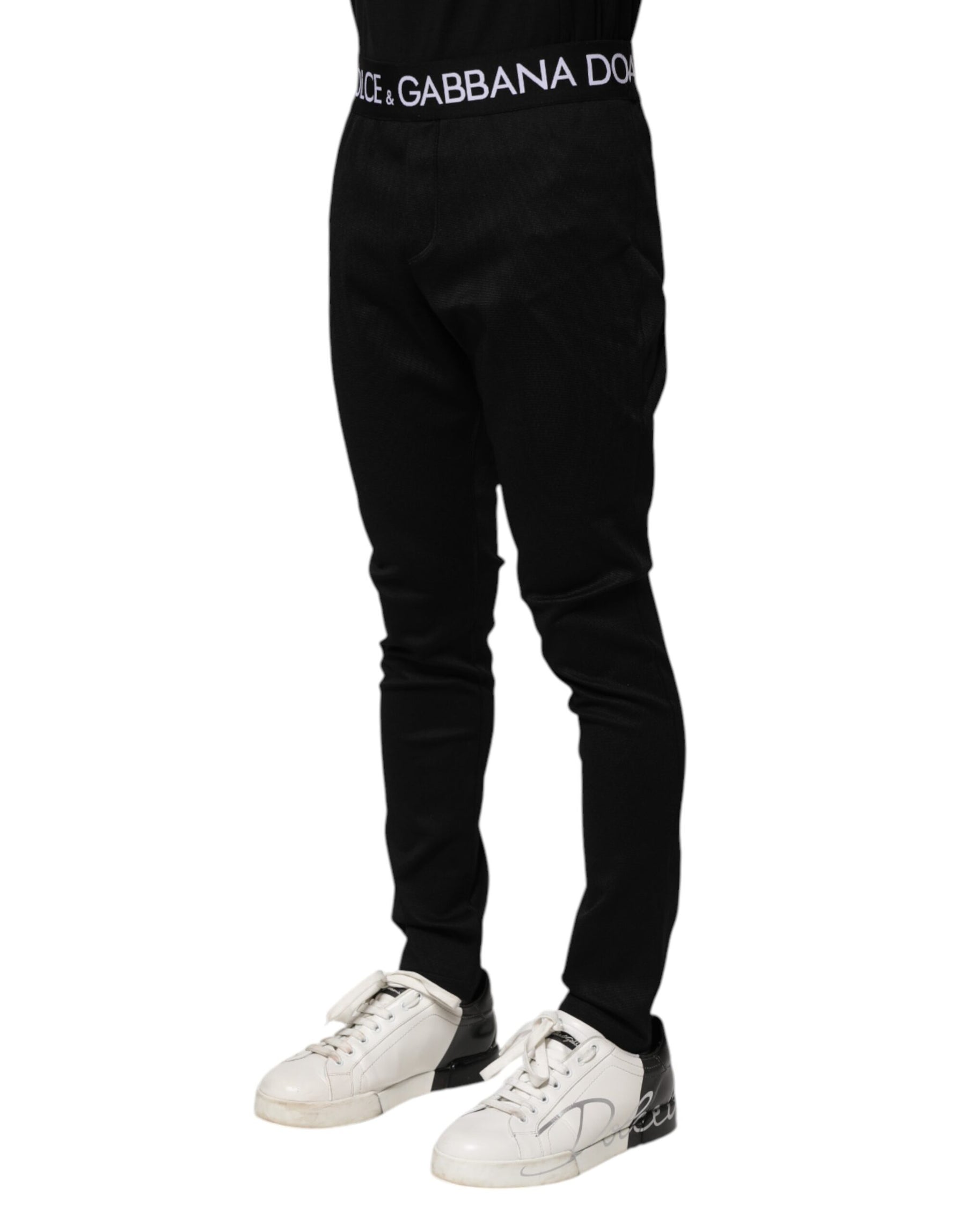 Dolce & Gabbana Black Nylon Skinny Men Jogger Pants | Regal Royce