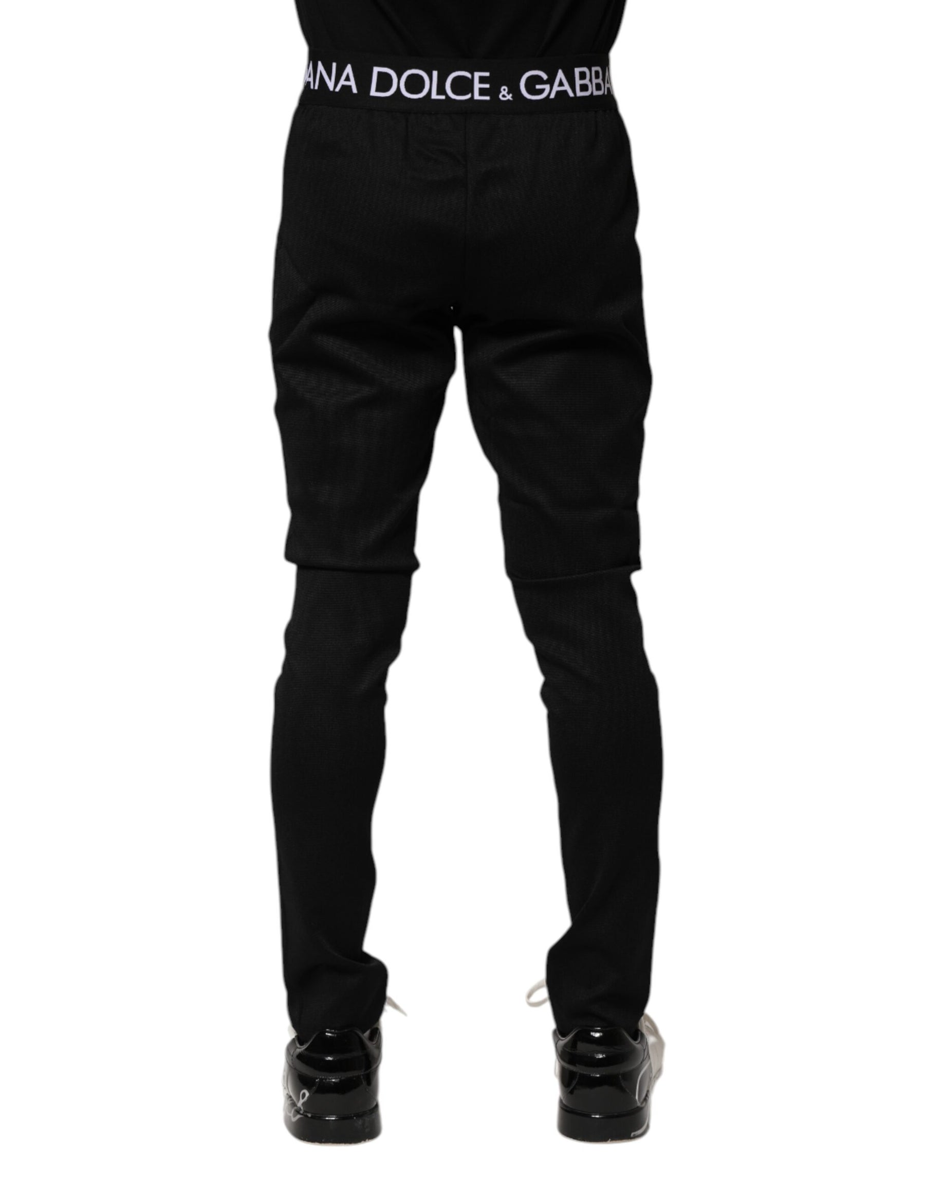 Dolce & Gabbana Black Nylon Skinny Men Jogger Pants | Regal Royce