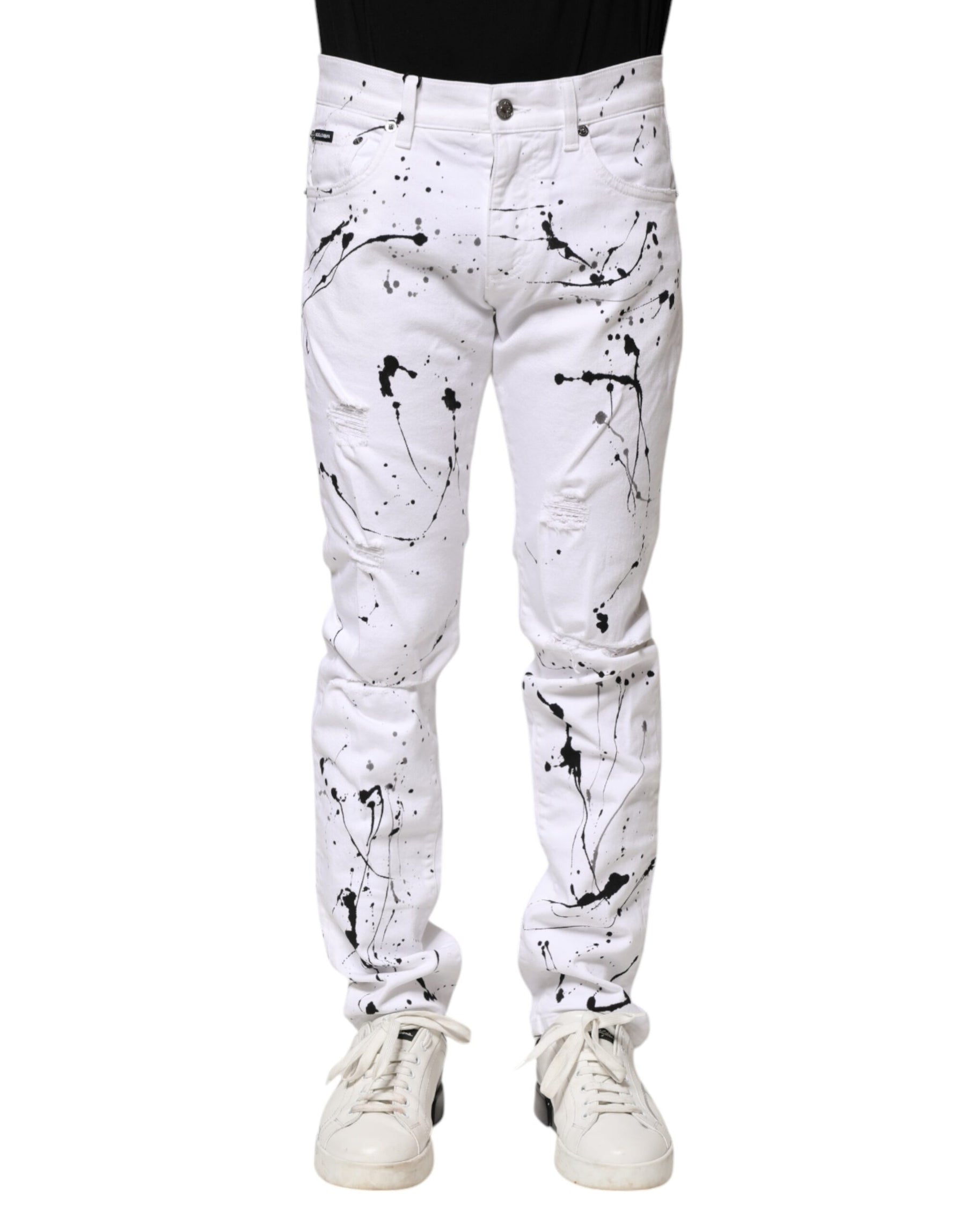 Dolce & Gabbana White ColorSplash Skinny Denim Jeans | Regal Royce