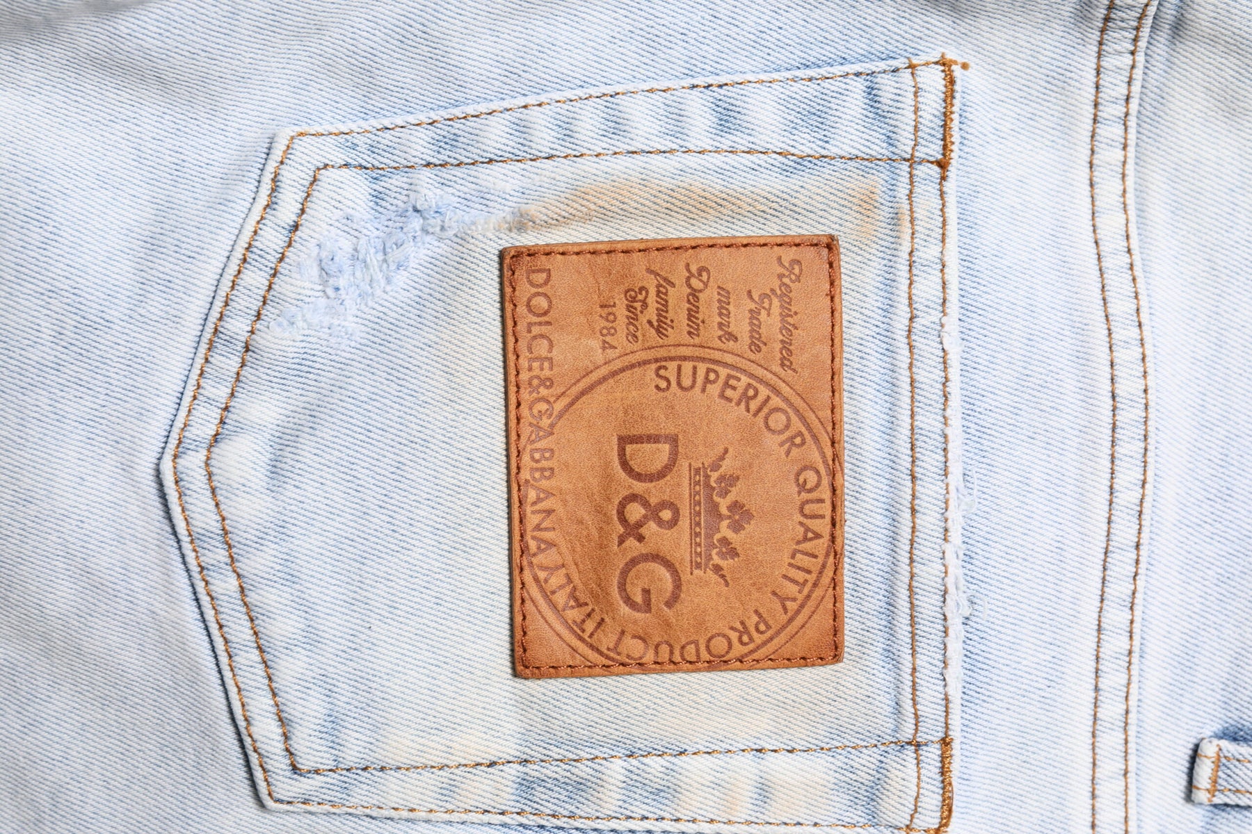 Dolce & Gabbana Light Blue Tattered Skinny Denim Jeans | Regal Royce