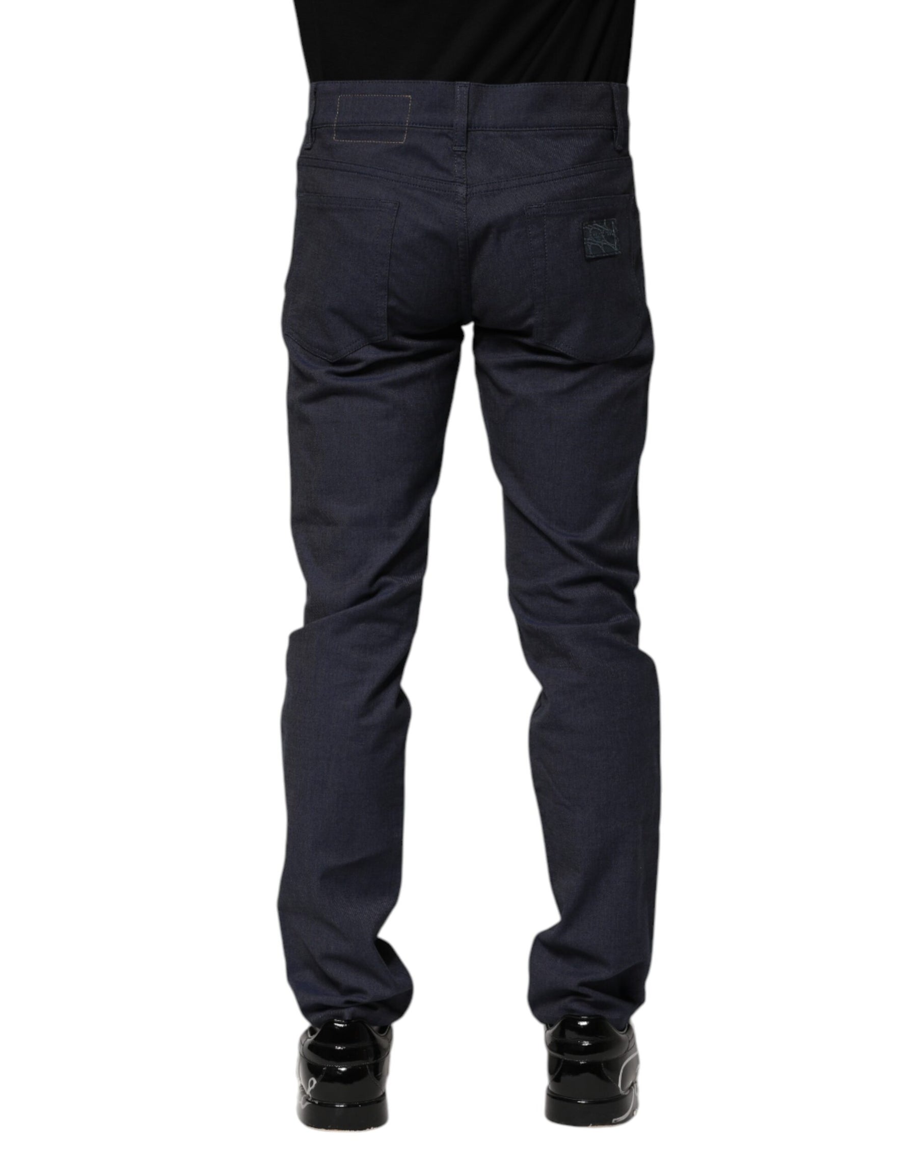Dolce & Gabbana Dark Blue Cotton Skinny Denim Jeans | Regal Royce
