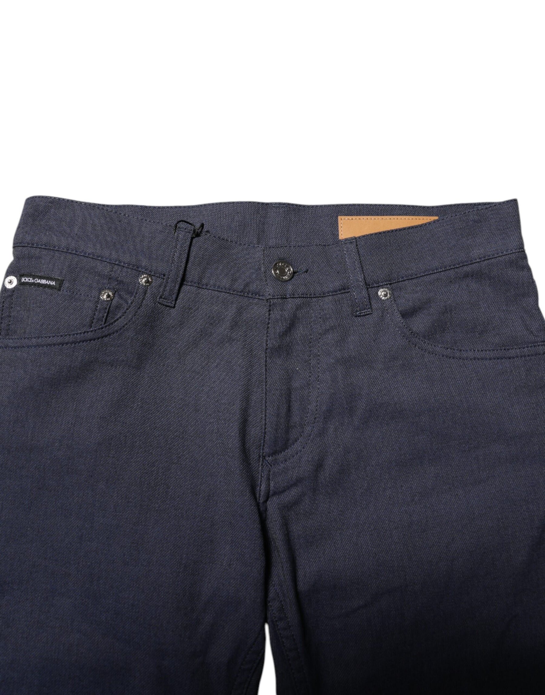 Dolce & Gabbana Dark Blue Cotton Skinny Denim Jeans | Regal Royce
