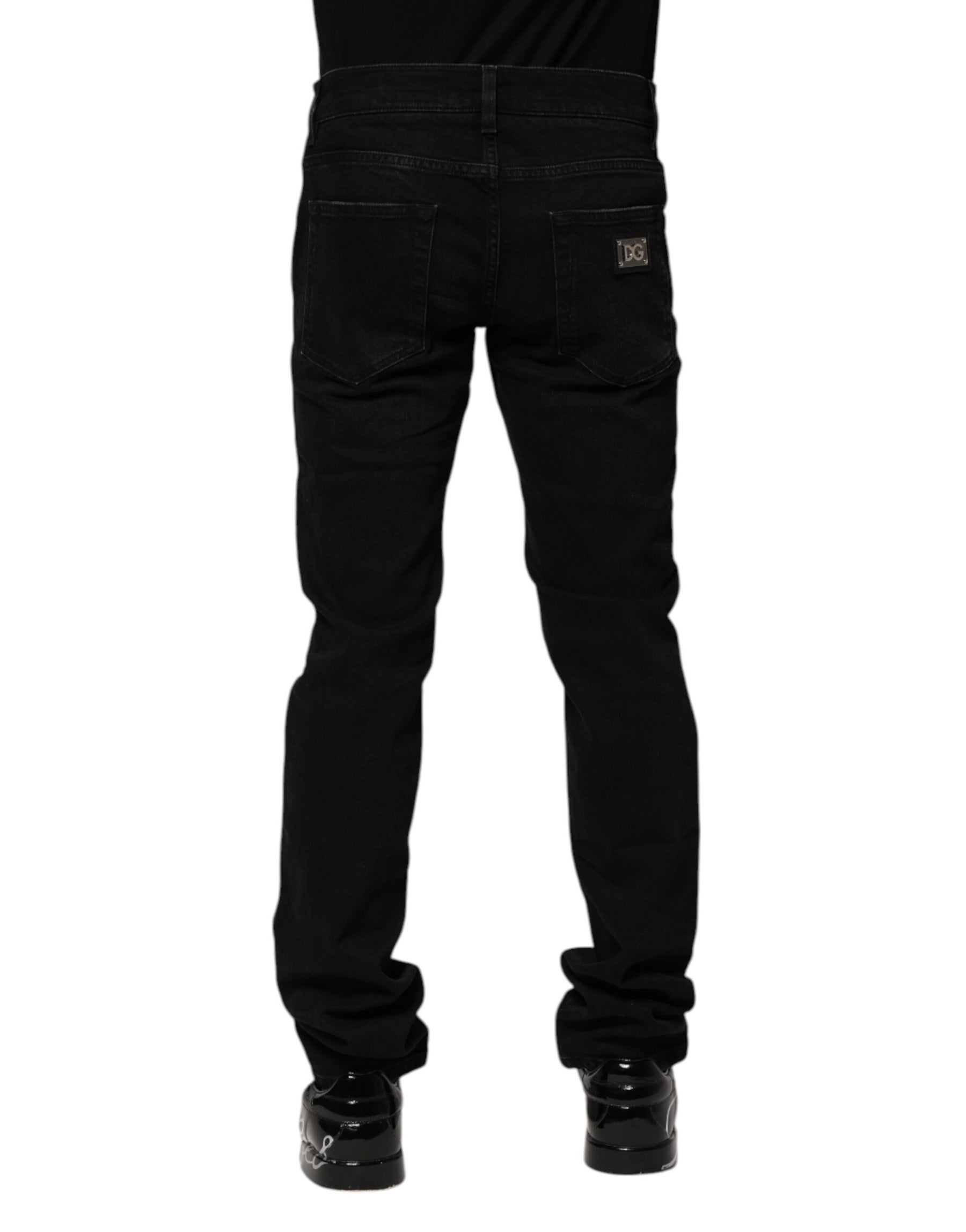 Dolce & Gabbana Black Cotton Skinny Men Denim Jeans | Regal Royce