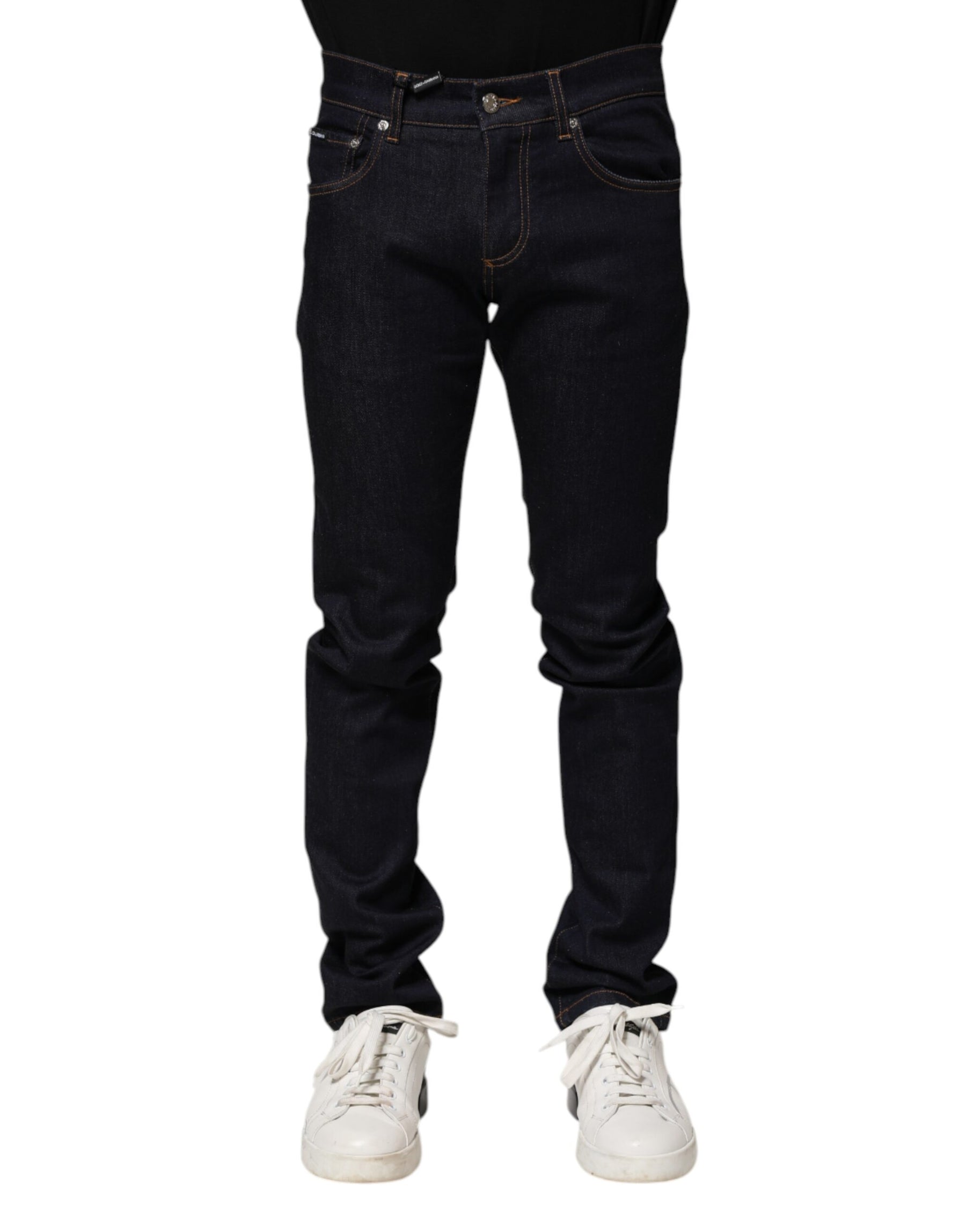 Dolce & Gabbana Black Cotton Skinny Men Denim Jeans | Regal Royce