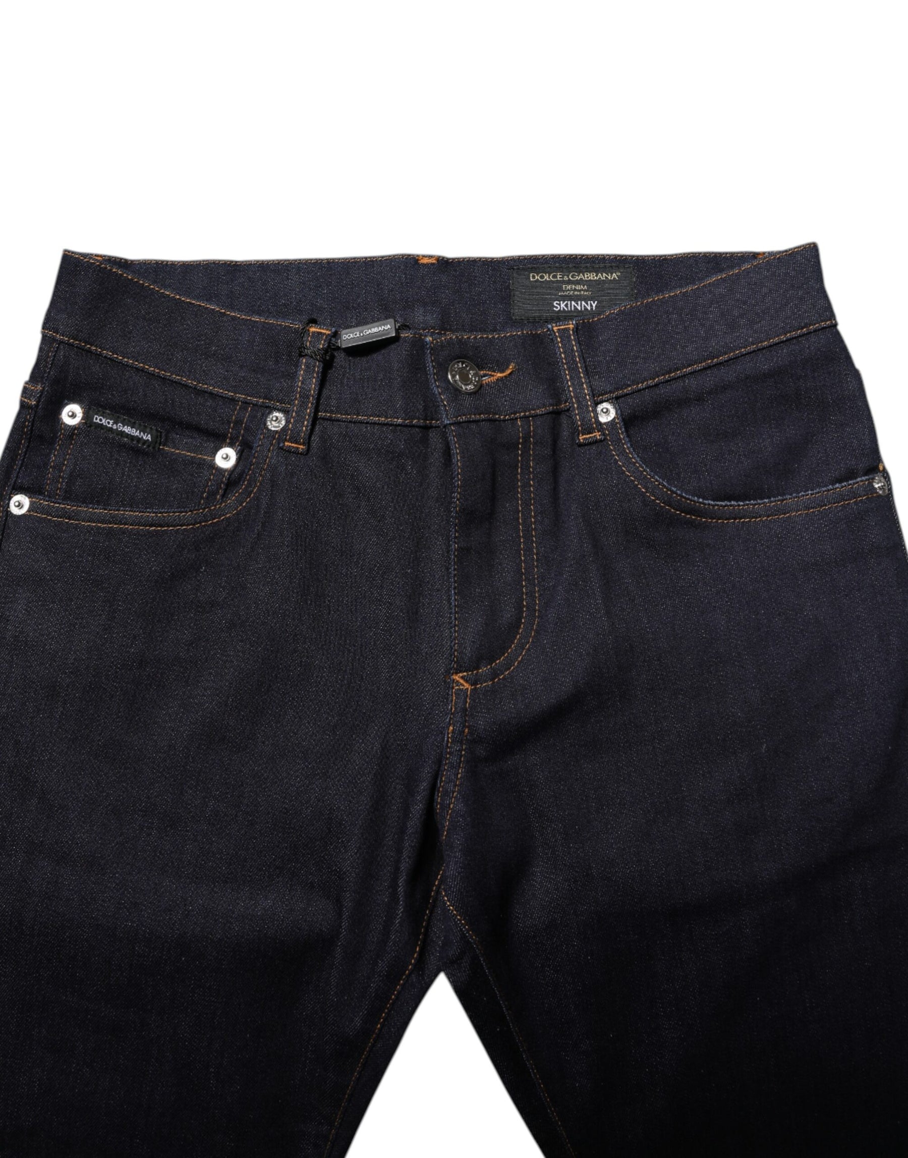 Dolce & Gabbana Black Cotton Skinny Men Denim Jeans | Regal Royce
