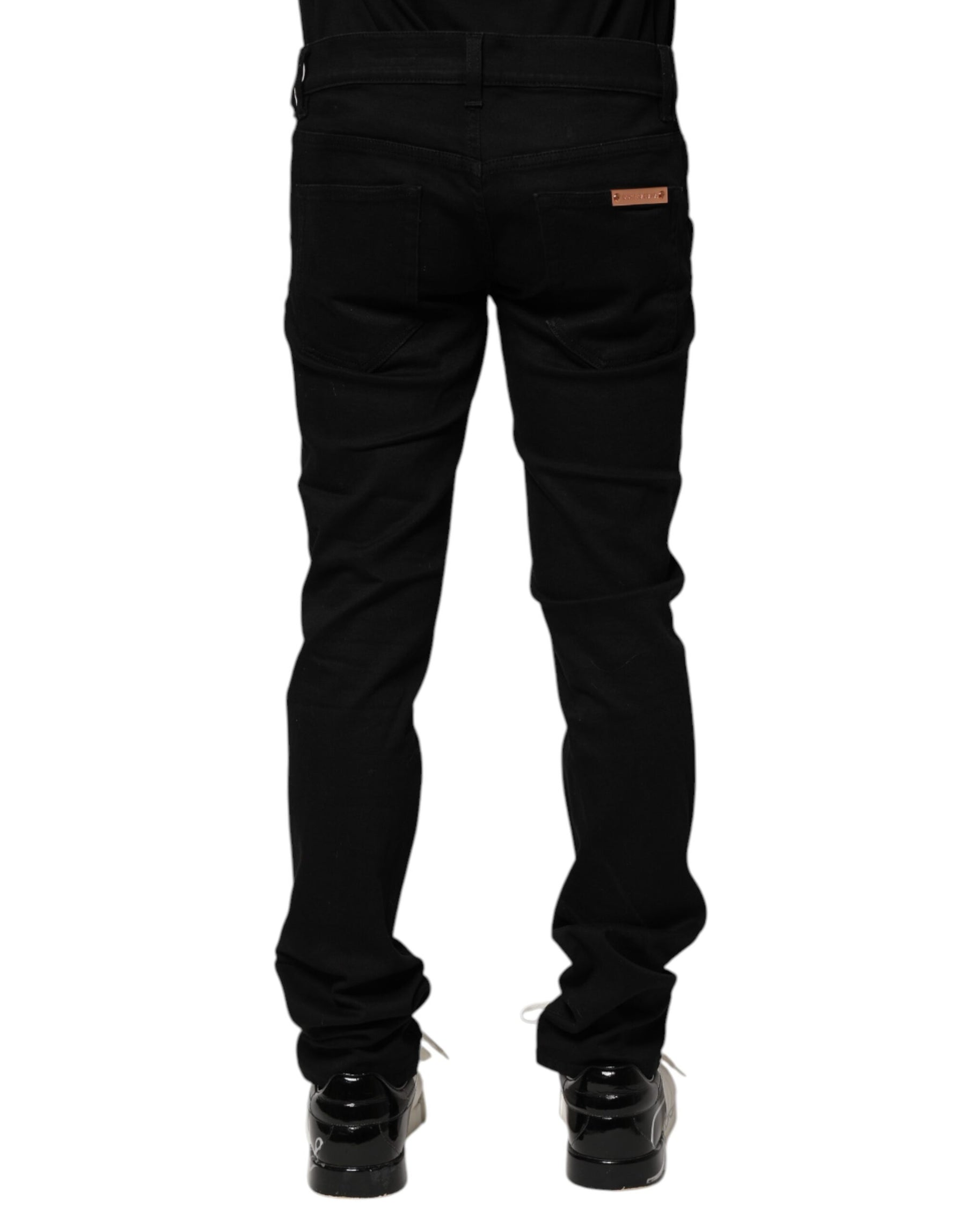 Dolce & Gabbana Black Cotton Skinny Men Denim Jeans | Regal Royce