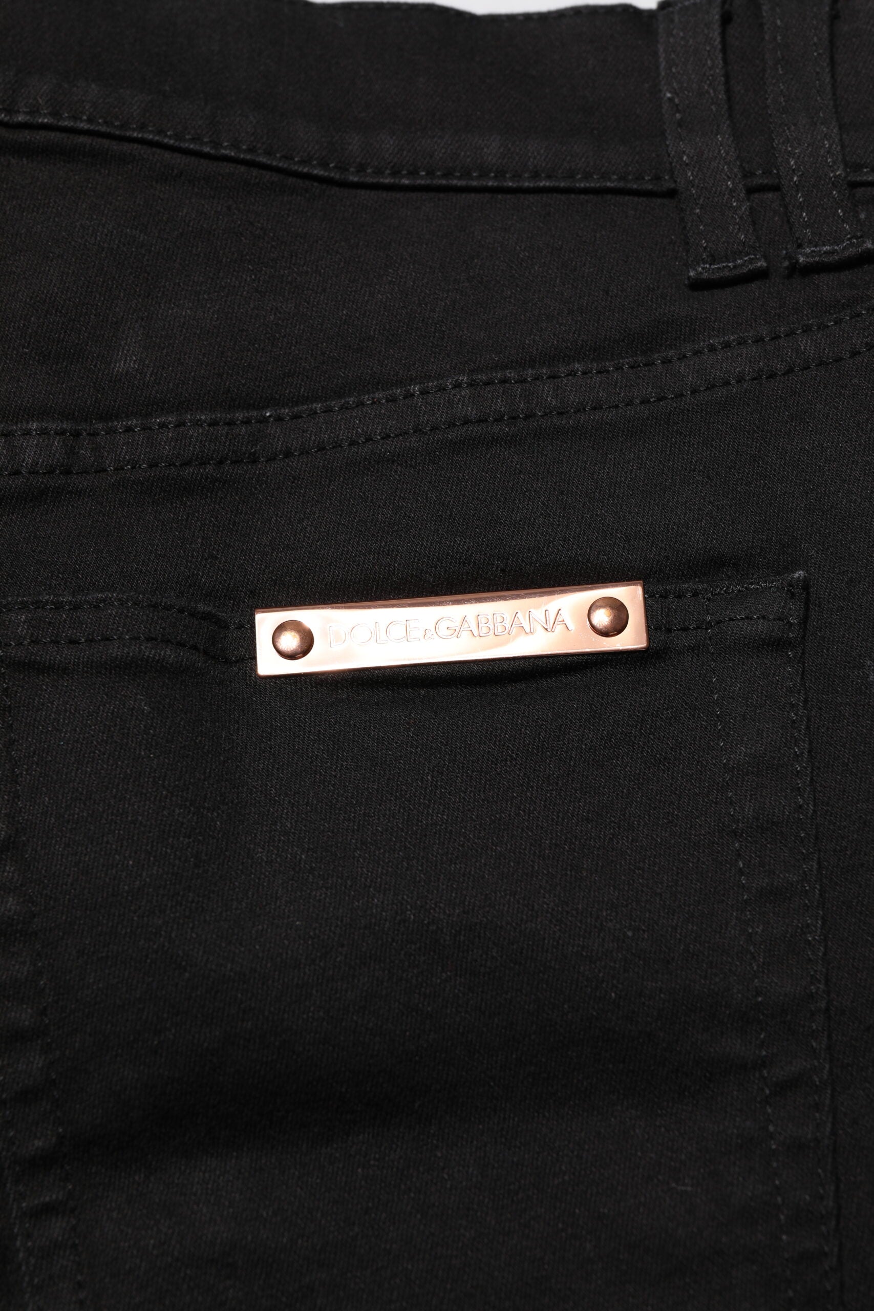 Dolce & Gabbana Black Cotton Skinny Men Denim Jeans | Regal Royce