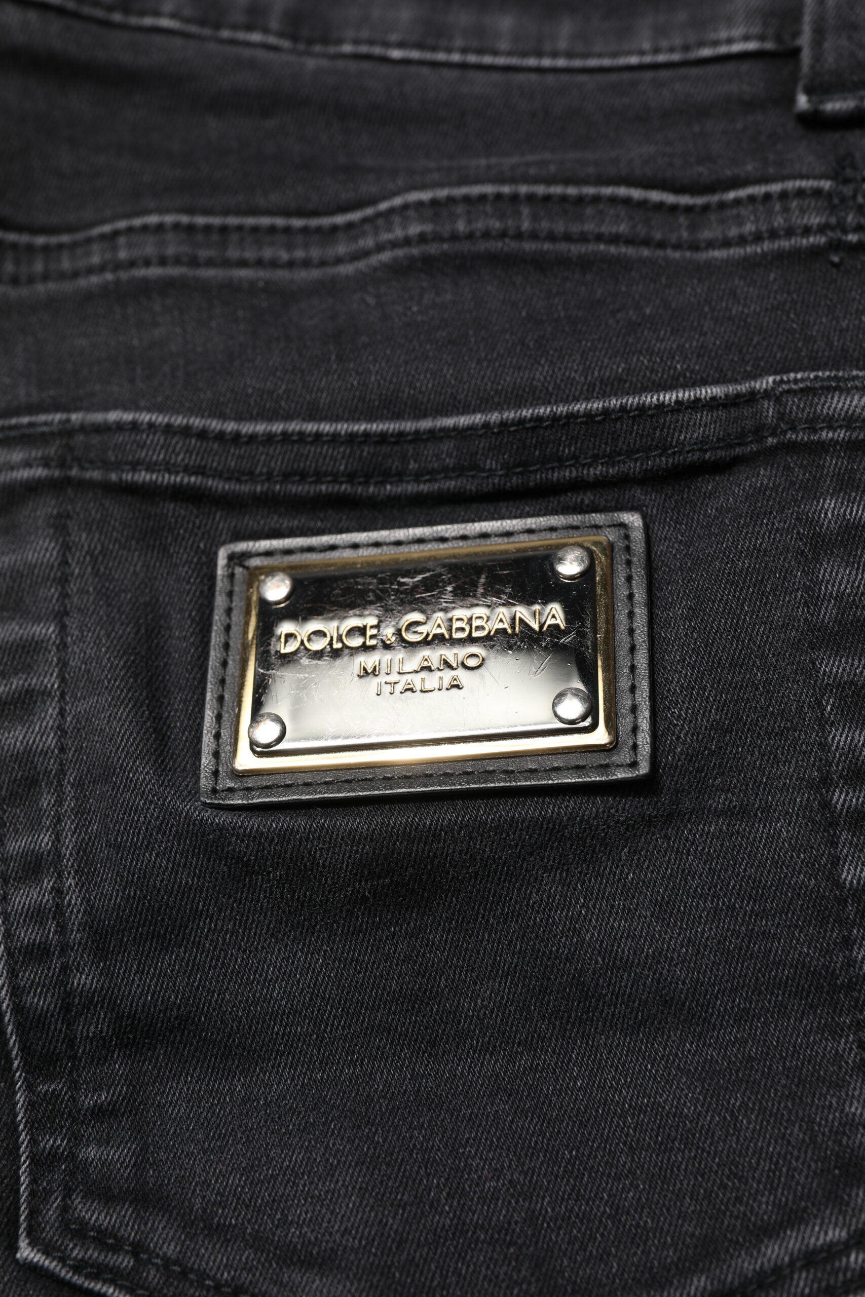 Dolce & Gabbana Black Cotton Skinny Men Denim Jeans | Regal Royce