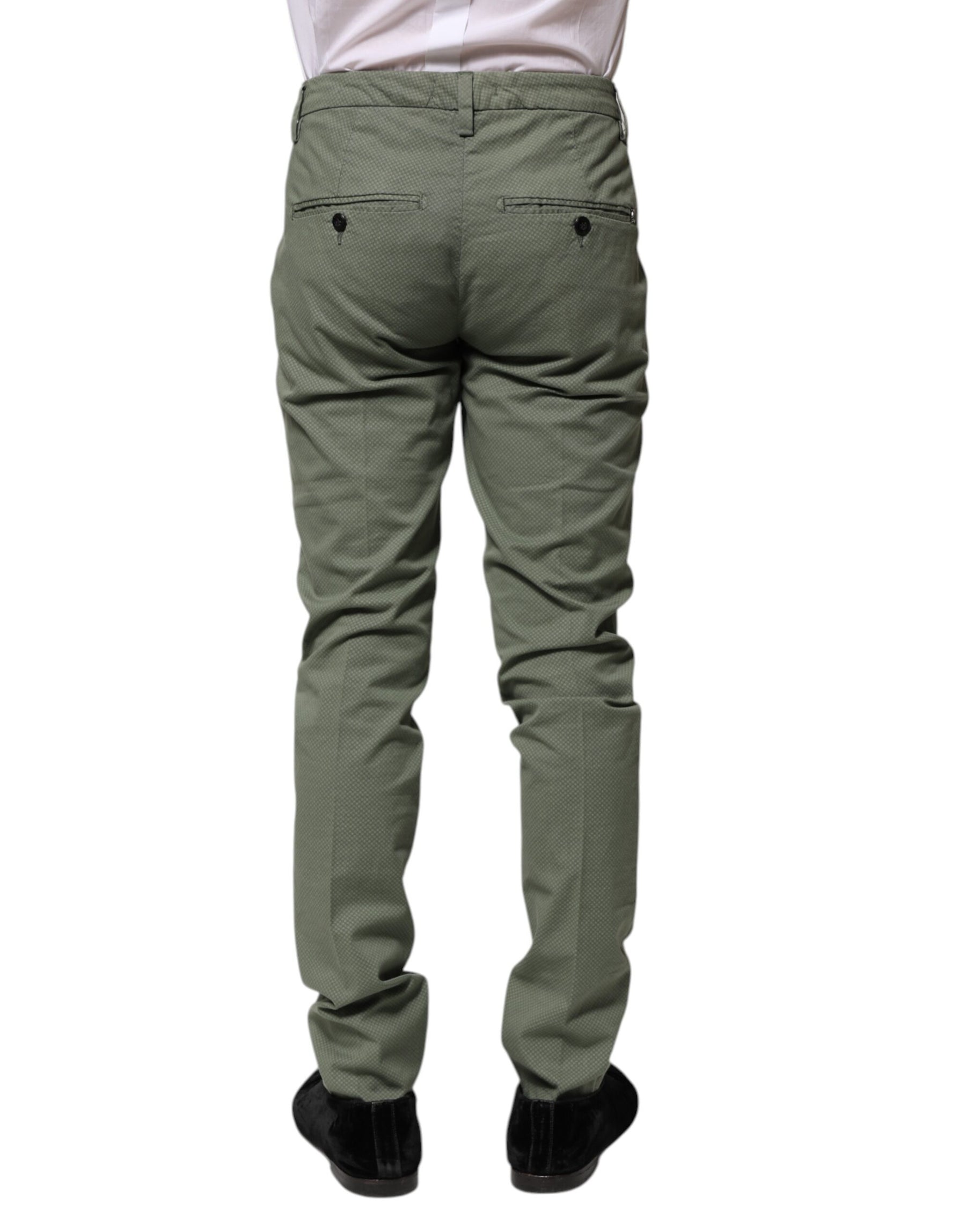 Dondup Green Mid Waist Skinny Fit Casual Pants | Regal Royce