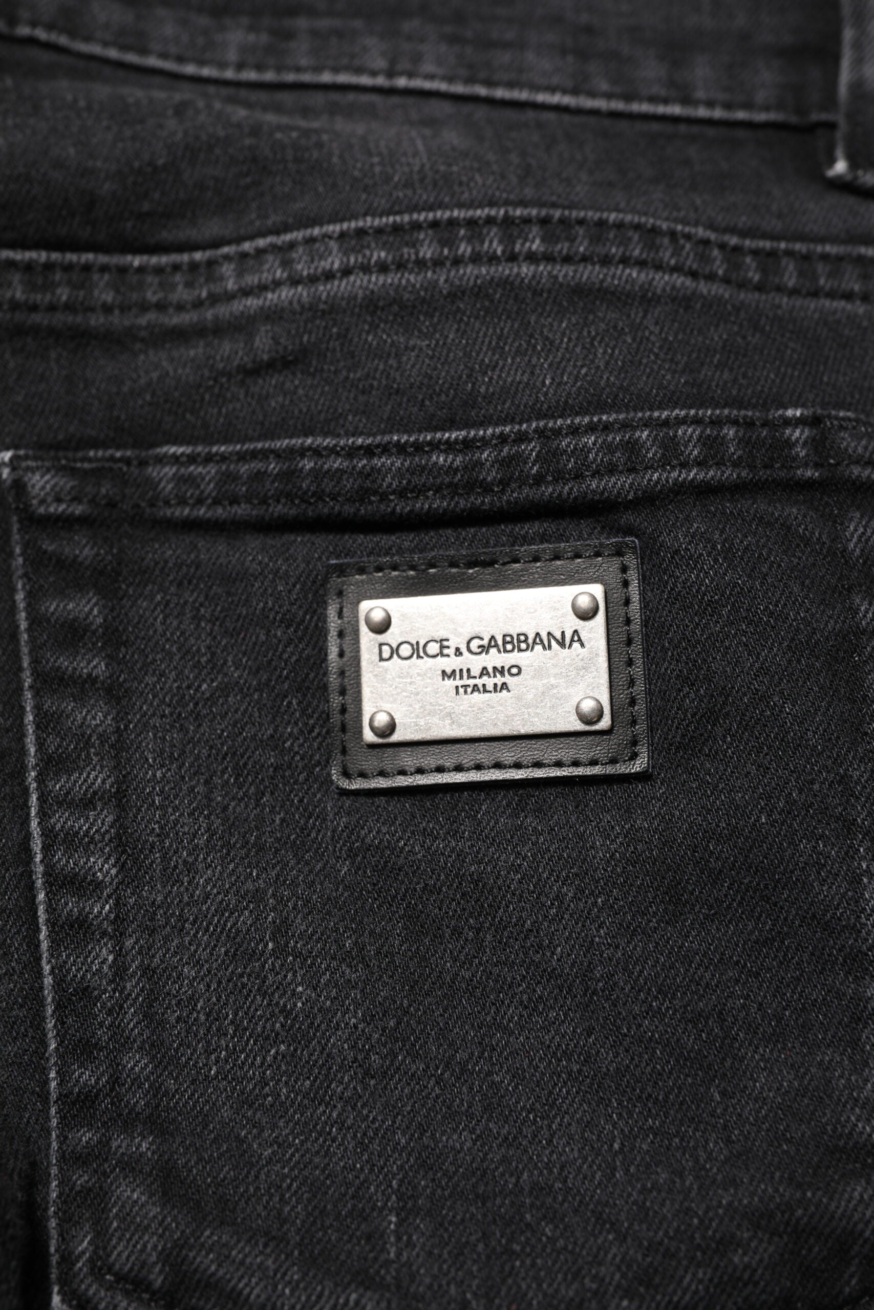 Dolce & Gabbana Black Cotton Skinny Men Denim Jeans | Regal Royce
