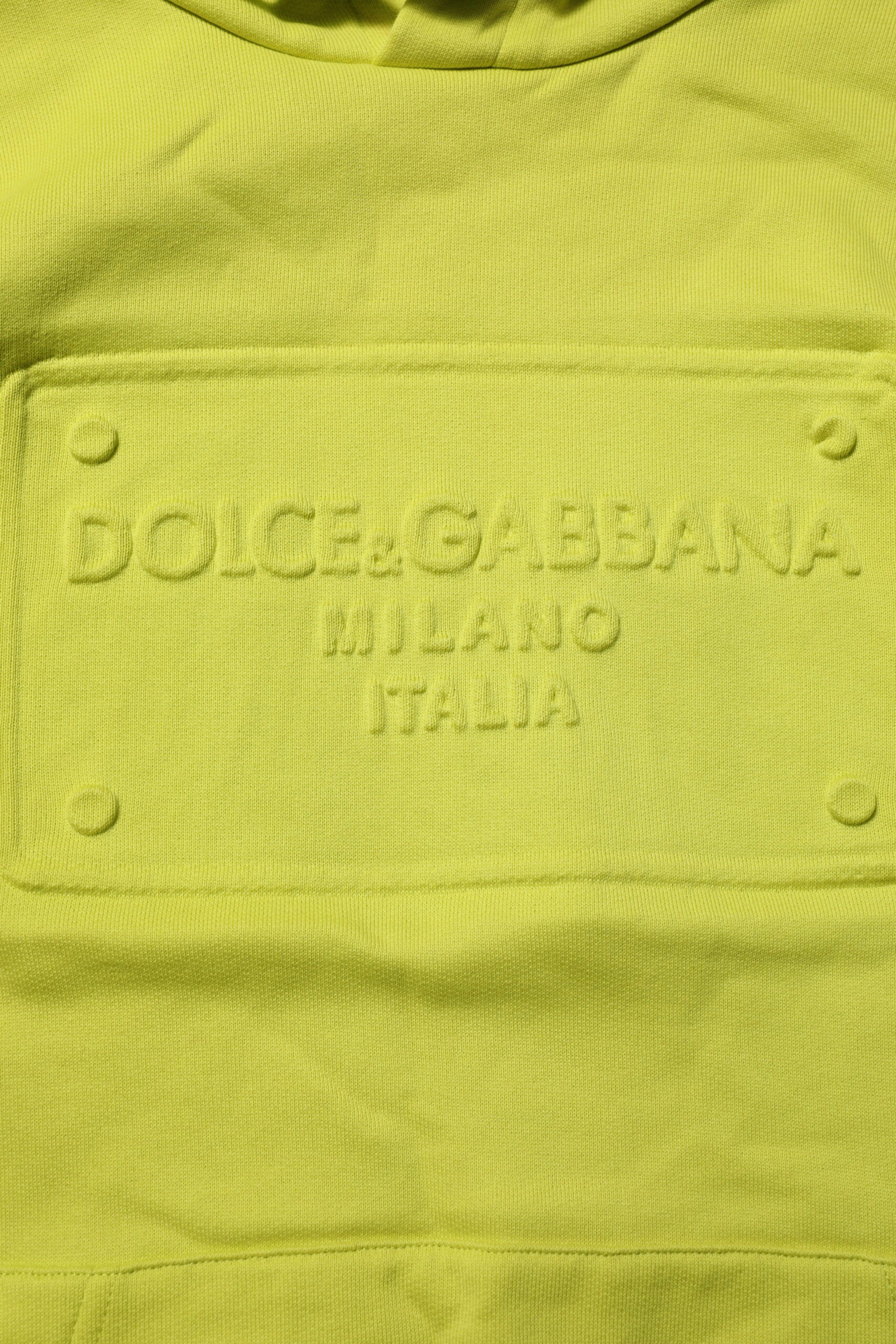 Dolce & Gabbana Green Cotton Hooded Logo Sweatshirt Sweater | Regal Royce
