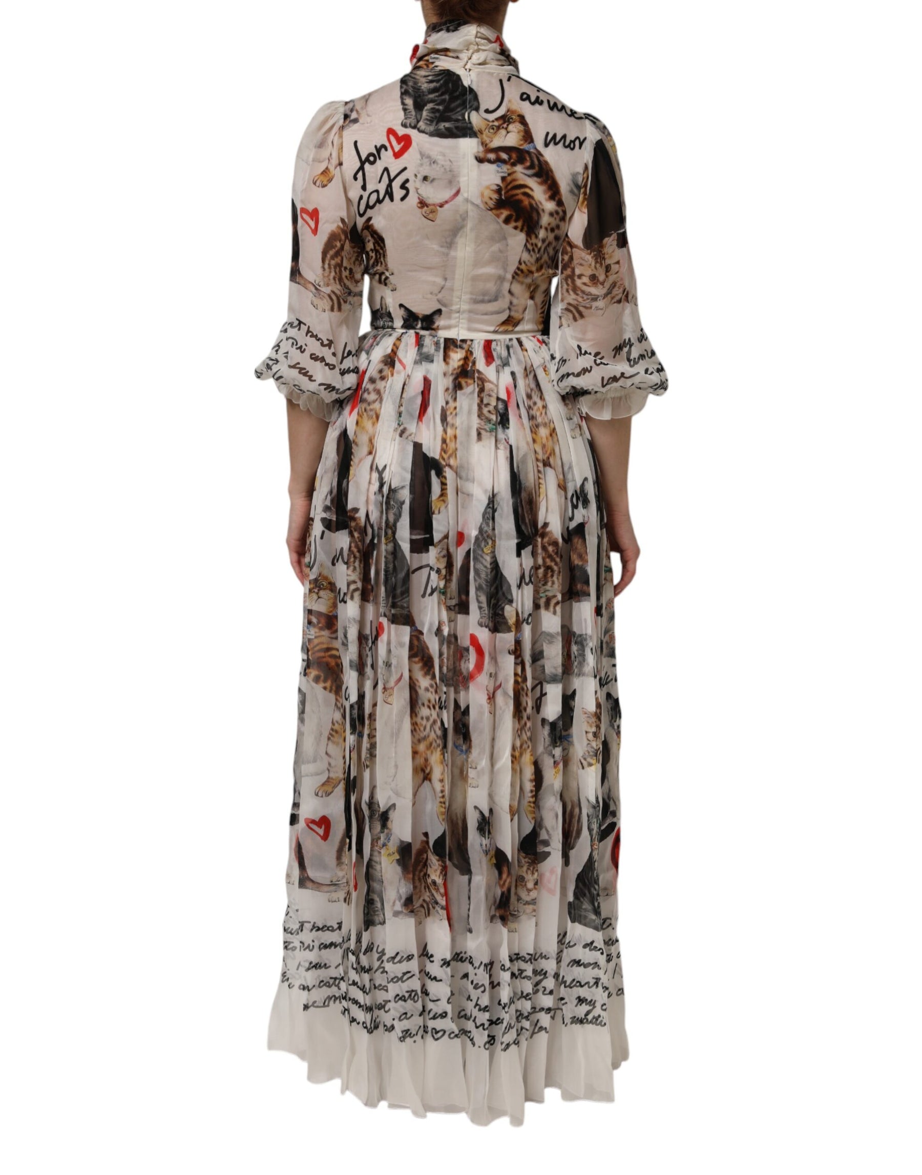 Dolce & Gabbana Multicolor Animal Print Silk Ascot Maxi Dress | Regal Royce