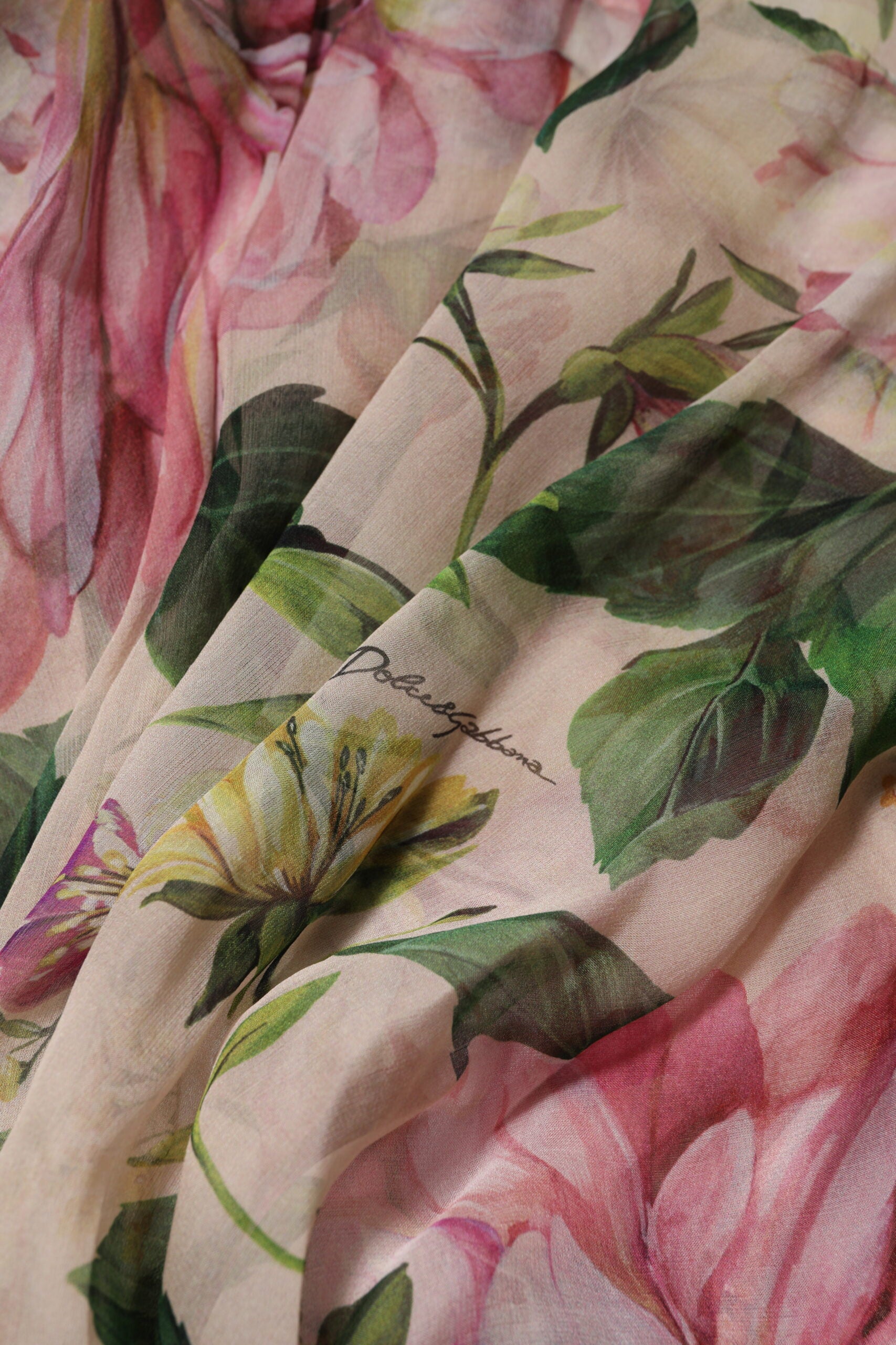 Dolce & Gabbana Pink Floral Print Tiered Long Maxi Dress | Regal Royce