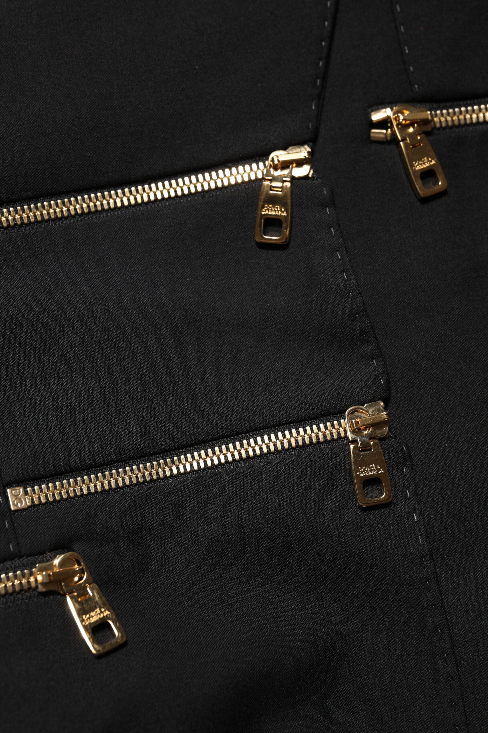 Dolce & Gabbana Black Wool Zipper Detailing Blazer Jacket | Regal Royce