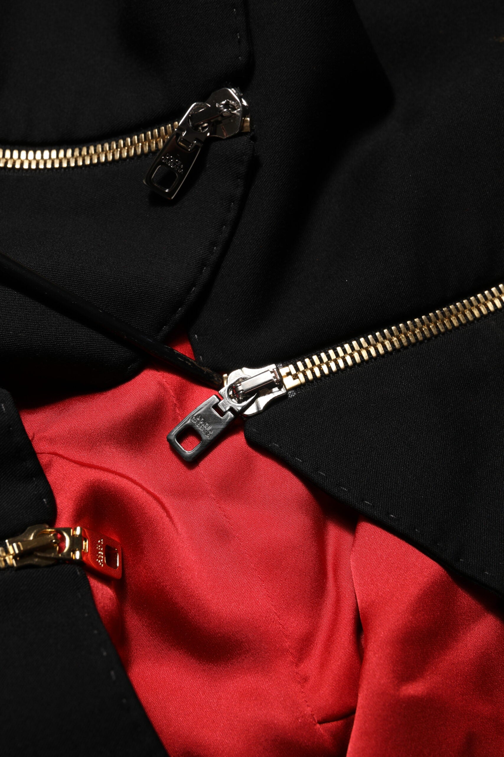 Dolce & Gabbana Black Wool Zipper Detailing Blazer Jacket | Regal Royce