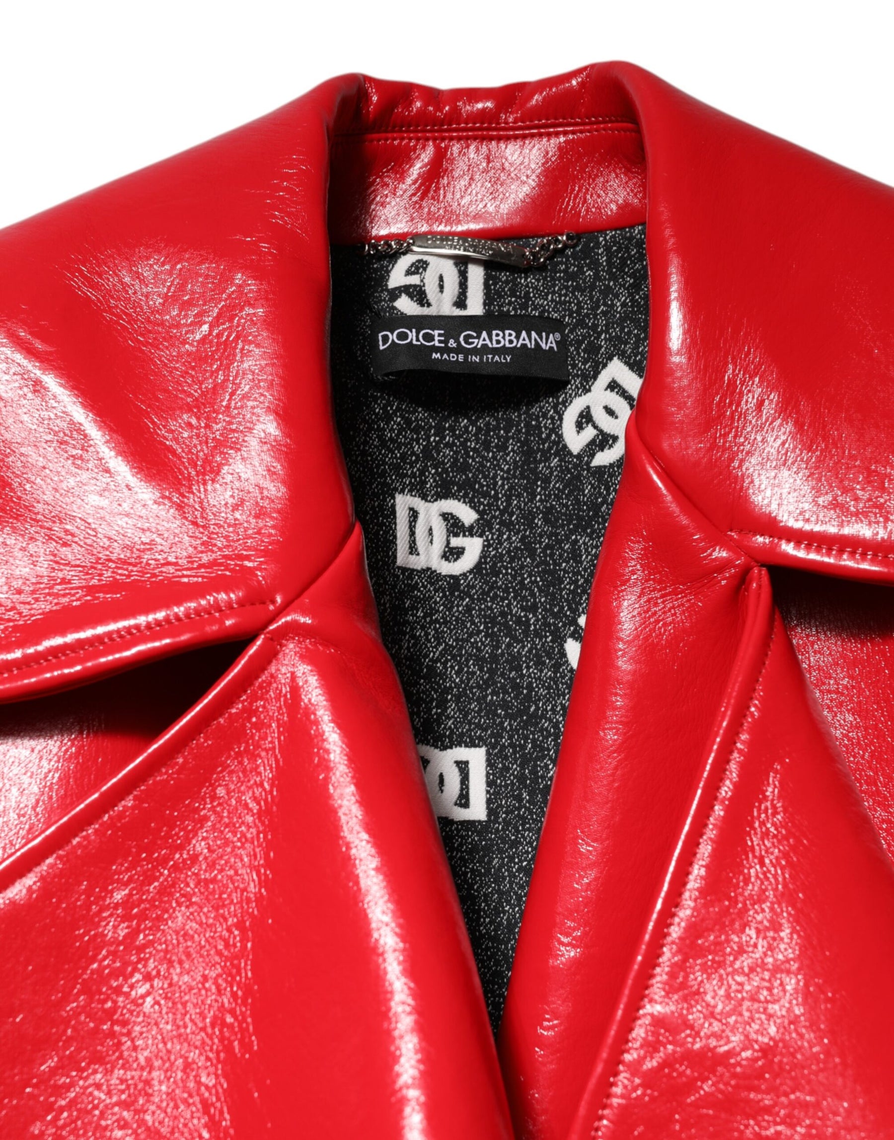 Dolce & Gabbana Red Lambskin Full Zipper Jacket | Regal Royce