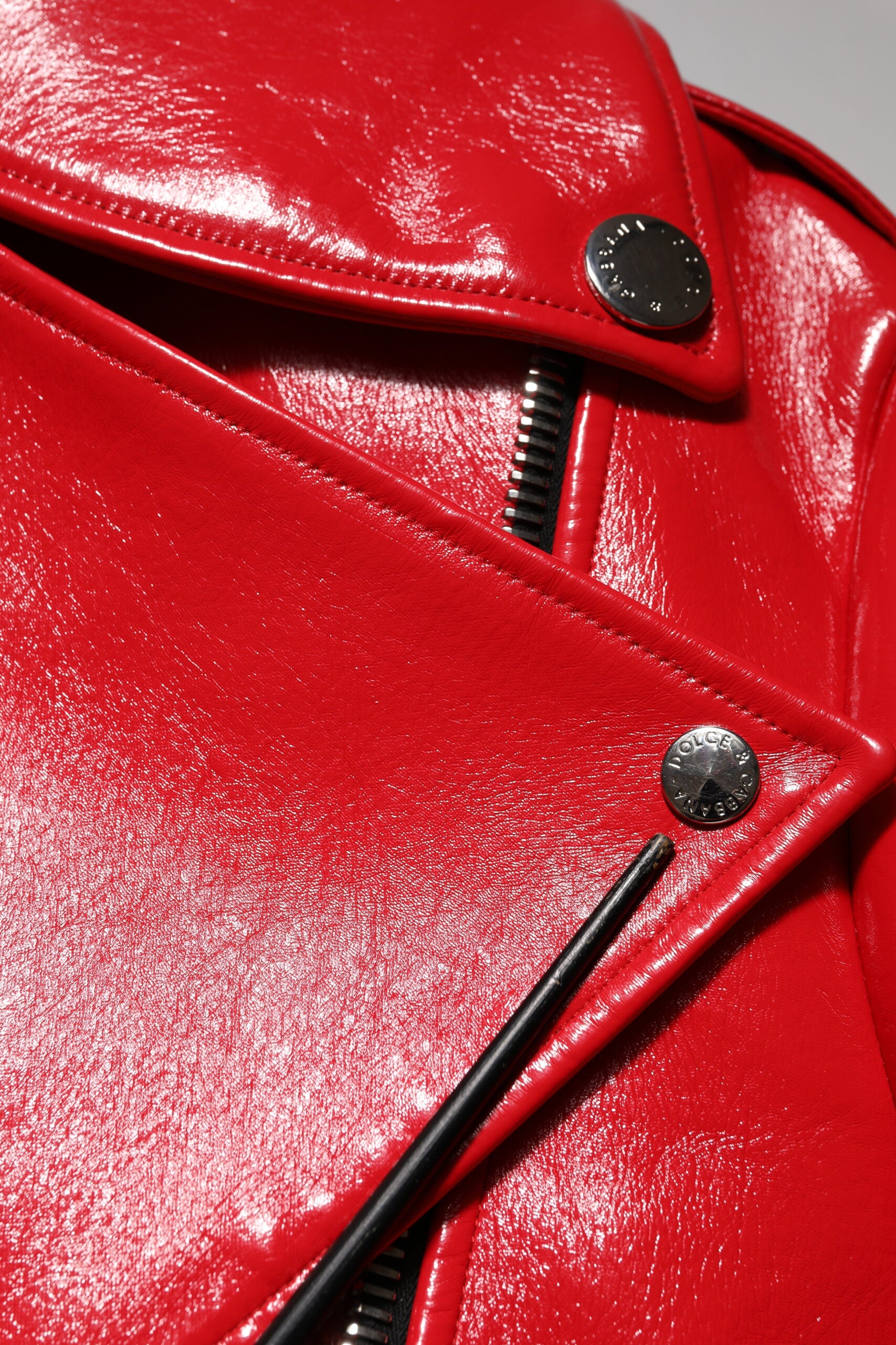 Dolce & Gabbana Red Lambskin Full Zipper Jacket | Regal Royce