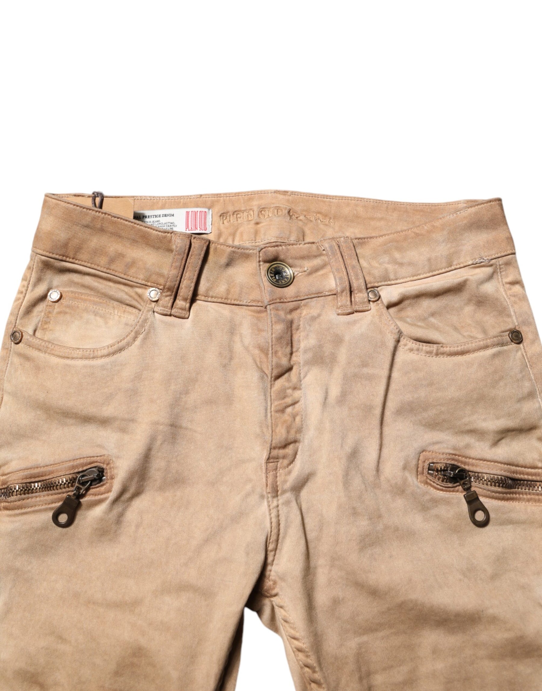 PLEIN SUD Brown Cotton Mid Waist Skinny Denim Jeans | Regal Royce