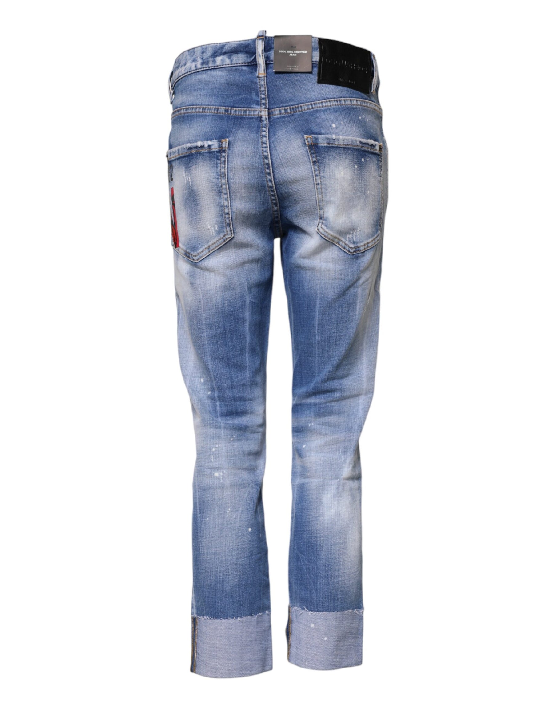 Dsquared² Blue Washed Cotton Mid Waist Skinny Denim Jeans | Regal Royce