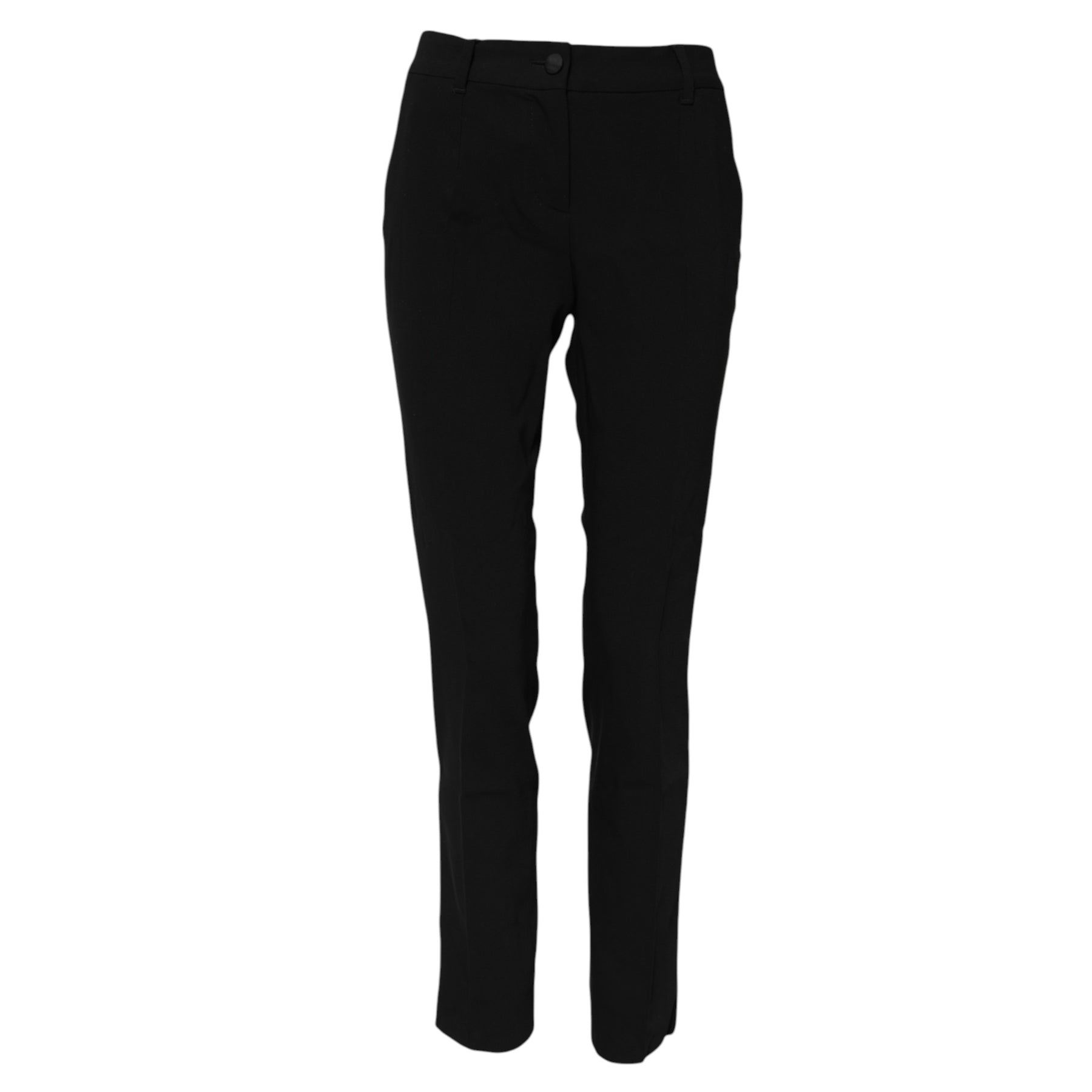 Dolce & Gabbana Black Wool Mid Waisted Tapered Dress Pants | Regal Royce