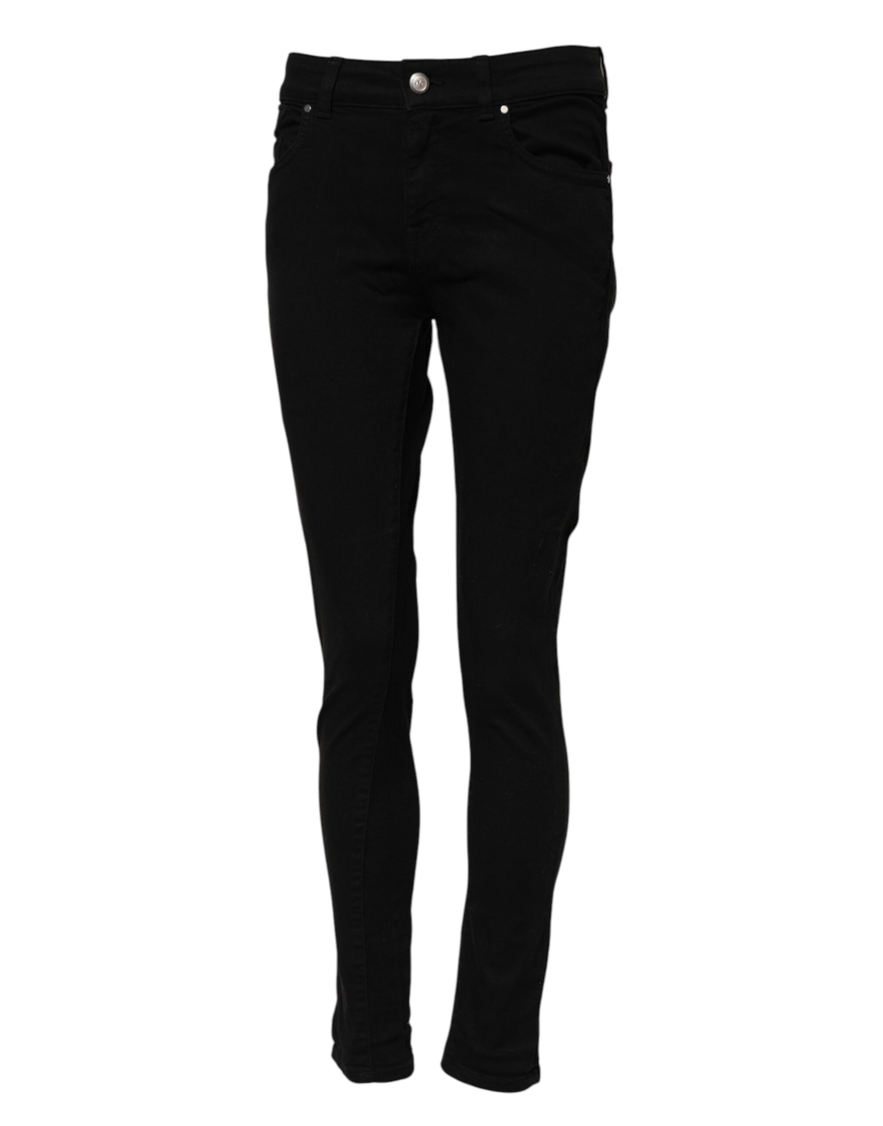 Dolce & Gabbana Black Cotton Skinny Mid Waisted Denim Jeans | Regal Royce