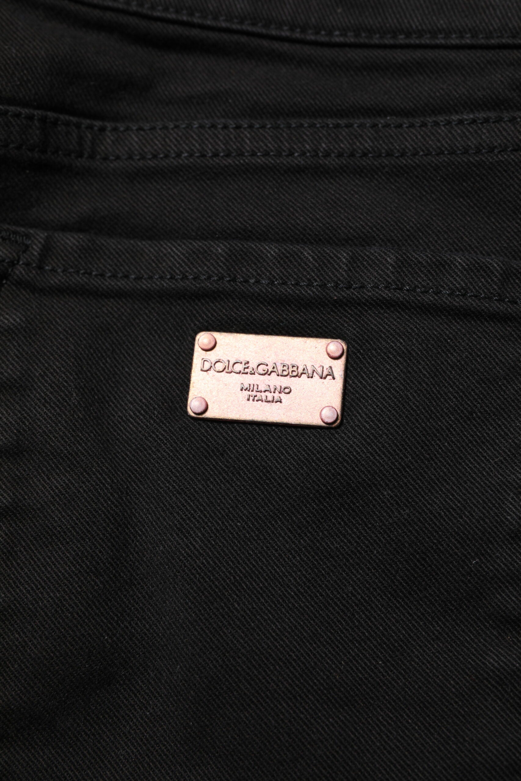 Dolce & Gabbana Black Cotton Skinny Mid Waisted Denim Jeans | Regal Royce