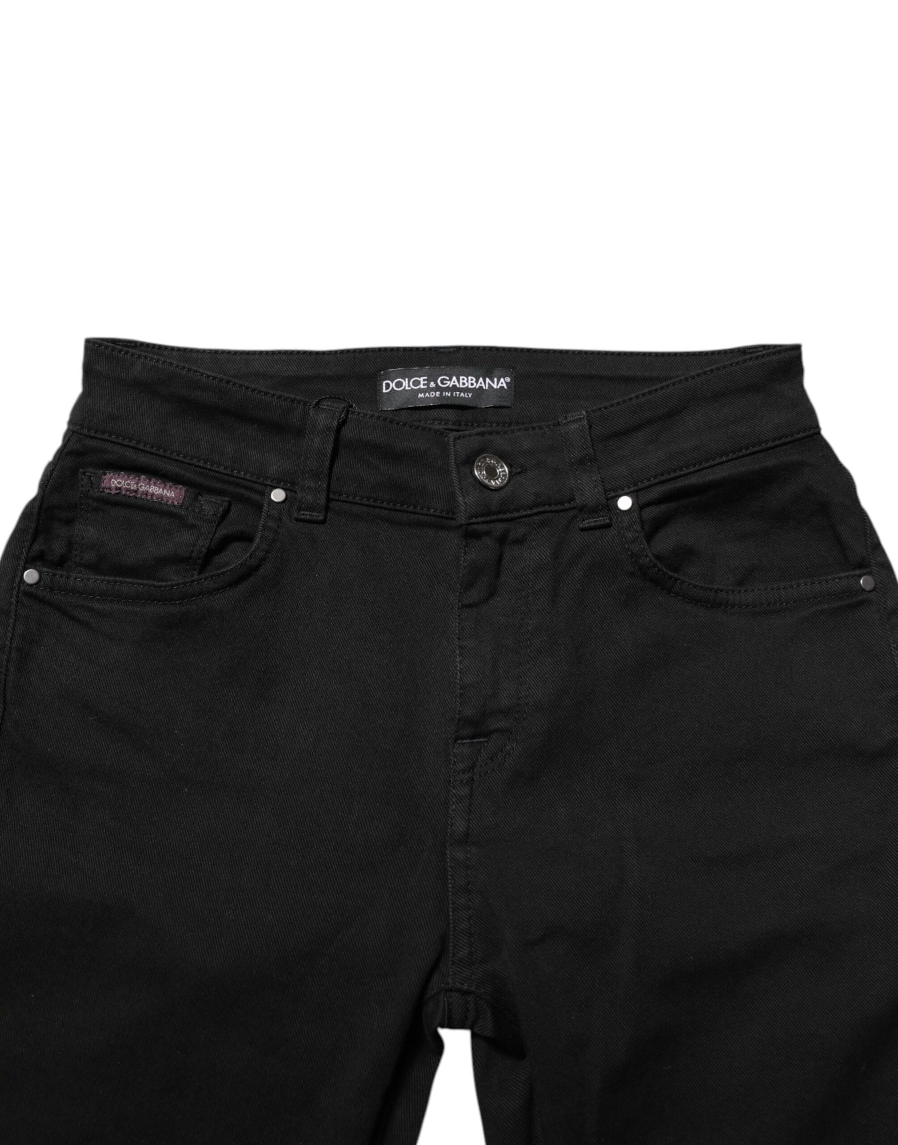 Dolce & Gabbana Black Skinny Cotton Mid Waisted Denim Jeans | Regal Royce