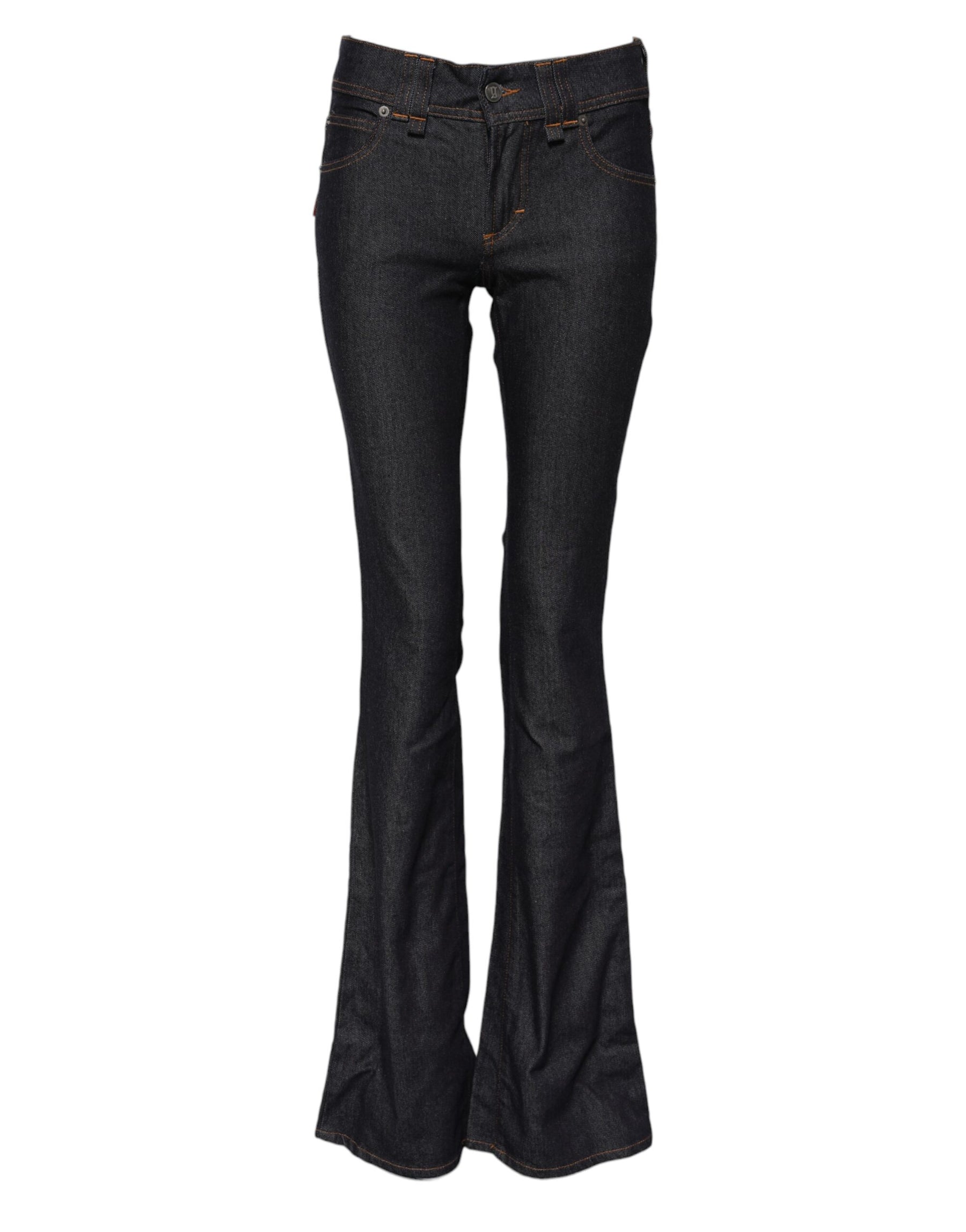 John Galliano Blue Mid Waist Cotton Wide Leg Denim Jeans | Regal Royce