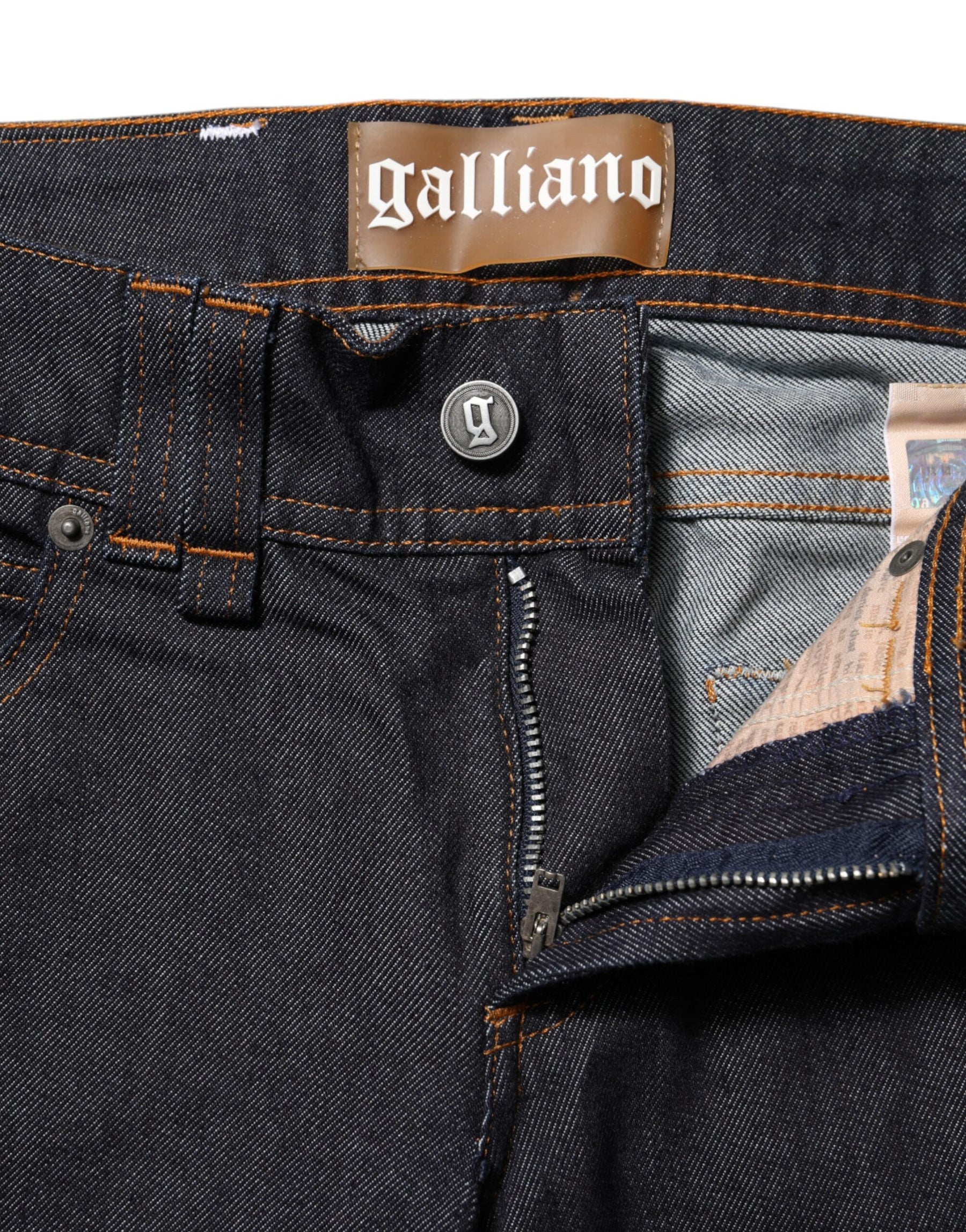 John Galliano Blue Mid Waist Cotton Wide Leg Denim Jeans | Regal Royce