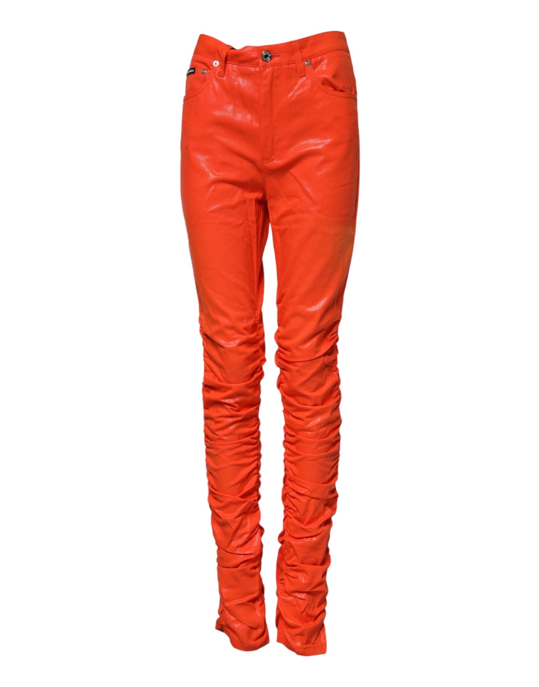 Dolce & Gabbana Orange Cotton High Waisted Denim Jeans | Regal Royce