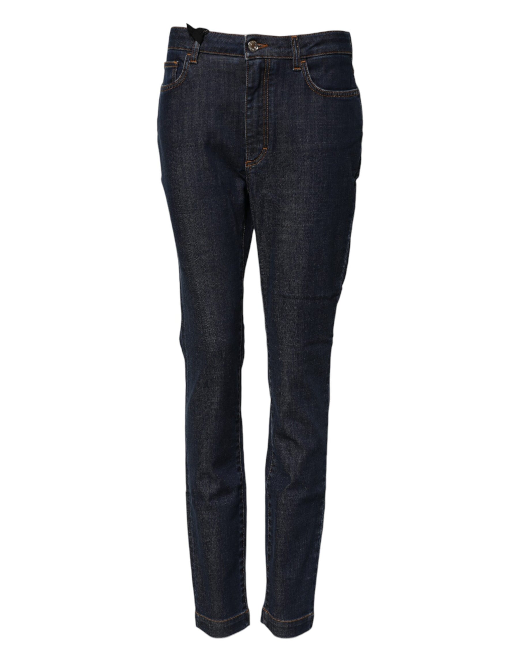 Dolce & Gabbana Blue Queen Patch AUDREY Mid Waist Denim Jeans | Regal Royce
