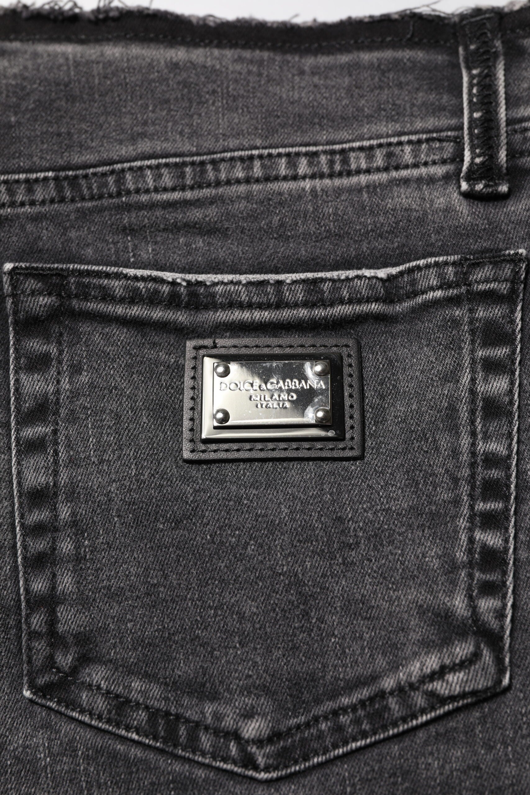 Dolce & Gabbana Gray Skinny Cotton Mid Waisted Denim Jeans | Regal Royce