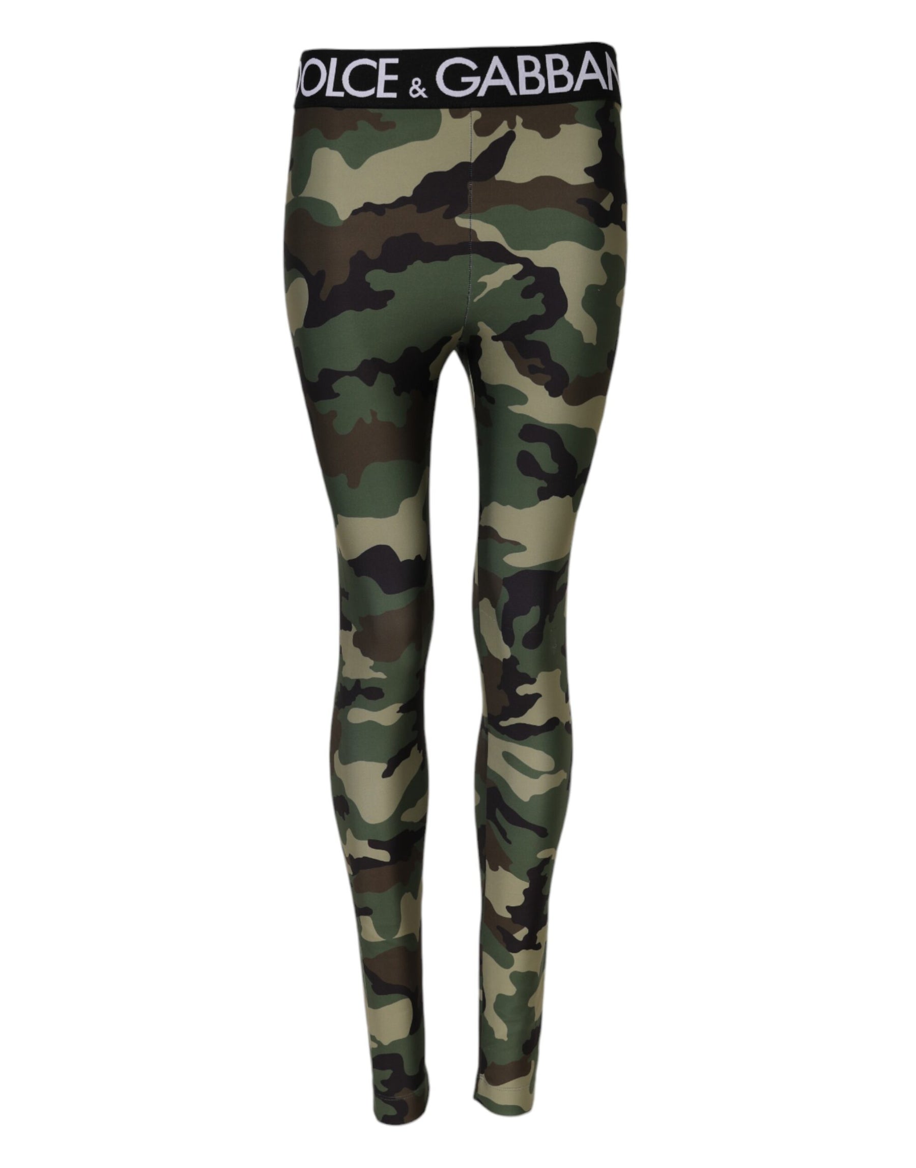 Dolce & Gabbana Multicolor Camouflage DG Waist Leggings Pants | Regal Royce