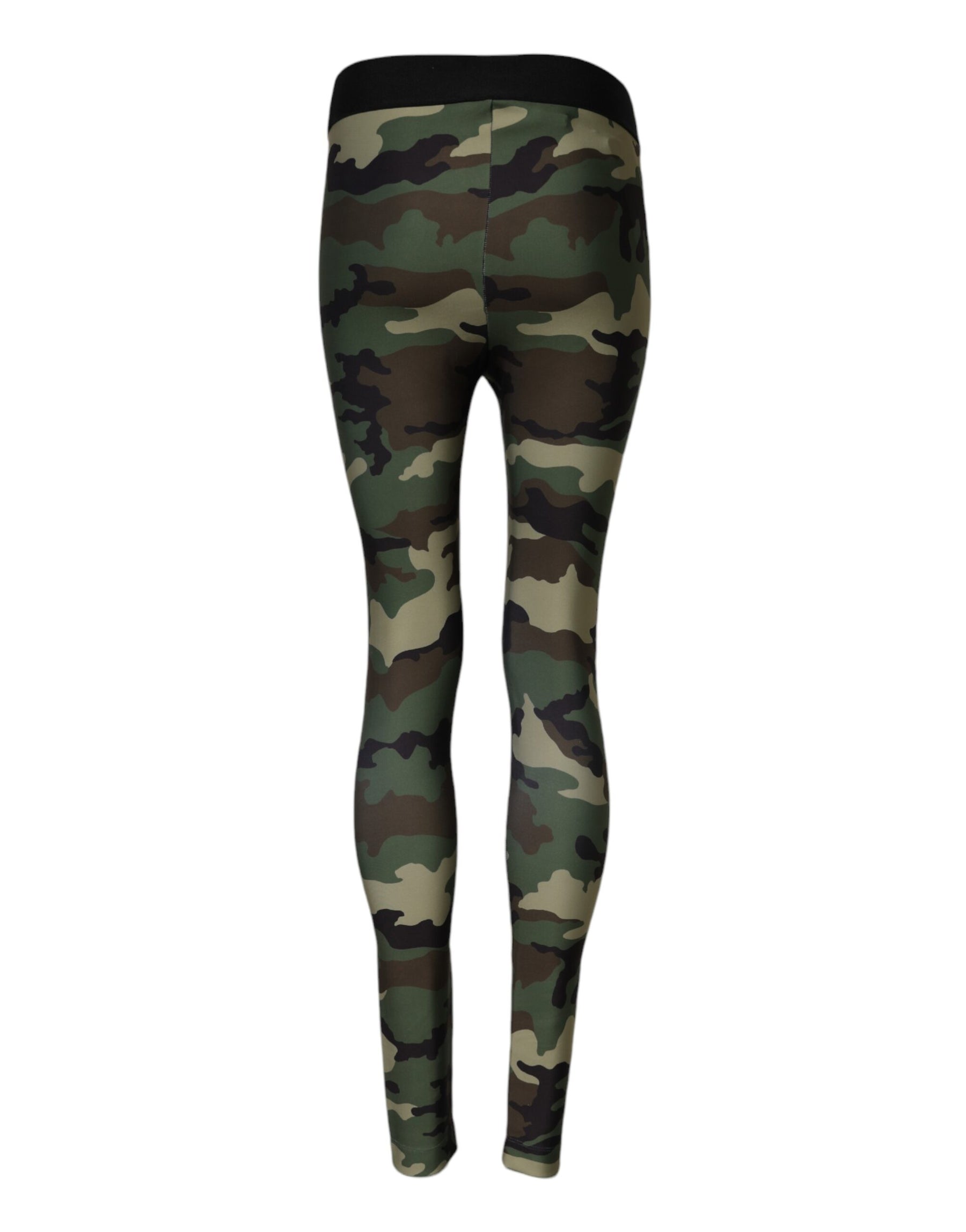 Dolce & Gabbana Multicolor Camouflage DG Waist Leggings Pants | Regal Royce