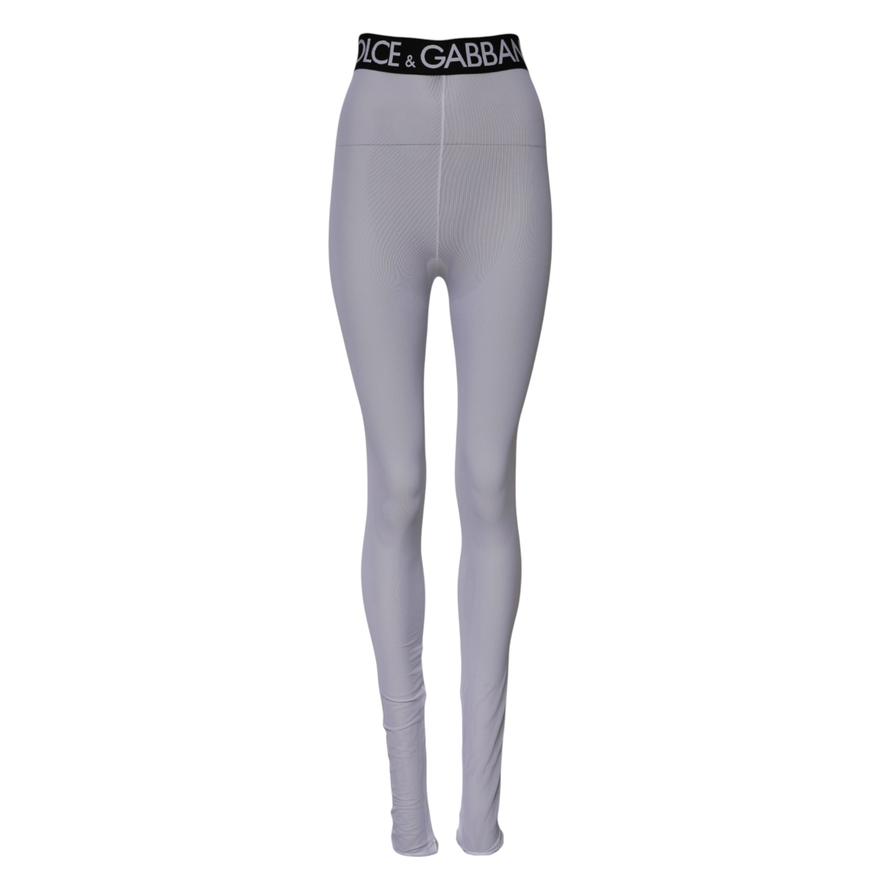 Dolce & Gabbana Gray Nylon DG Logo Mid Waisted Leggings Pants | Regal Royce